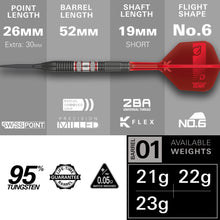Target Clemens 95K SP Steel Tip Dart Set - 95% Tungsten - 21g 22g 23g