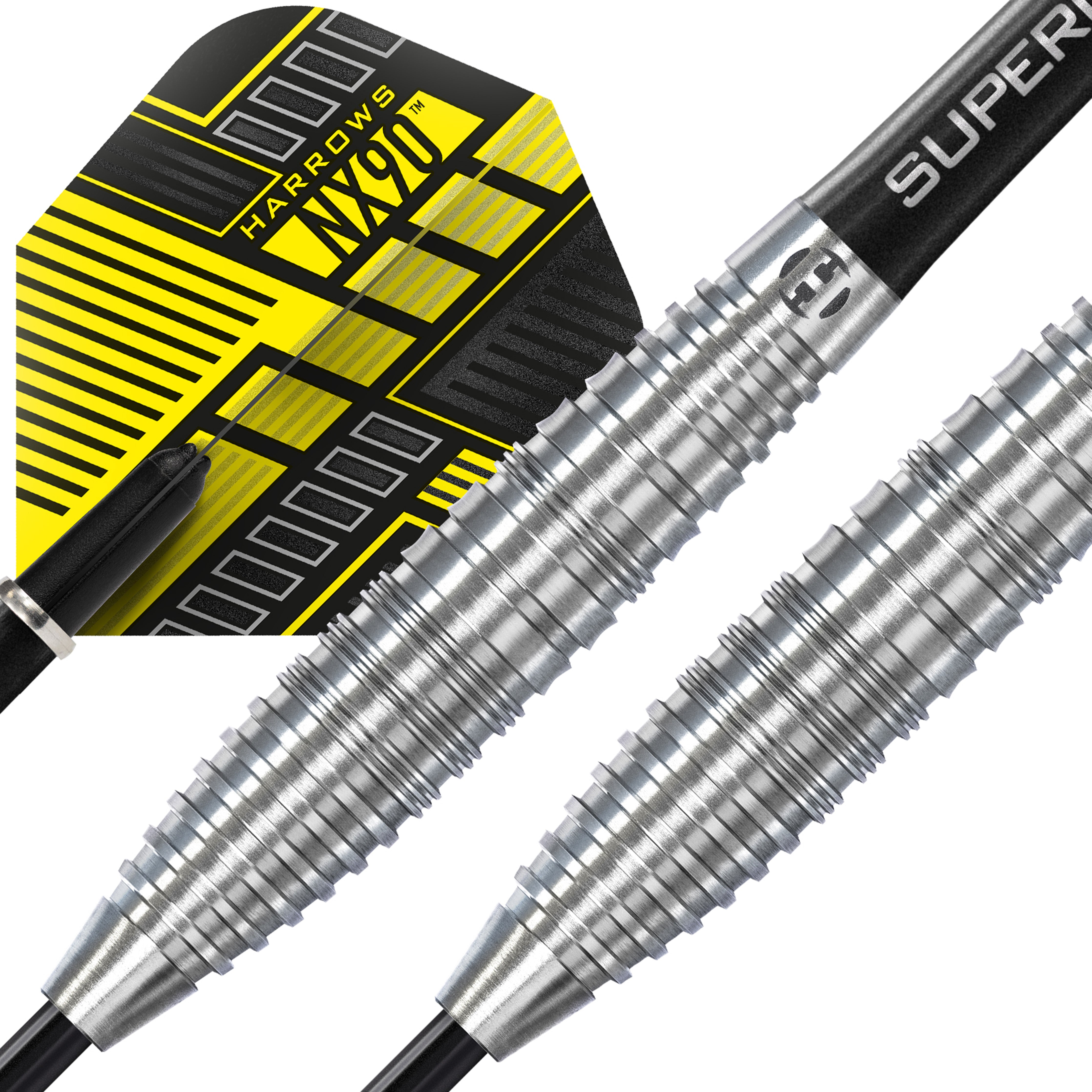 Harrows NX90 Bomb Steel Tip Darts Set - 90% Tungsten - 21g 23g 25g