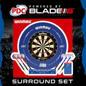 Winmau PDC Surround Set - Blade 6 - 2 Sets of Darts - Oche Line - Checkout Card