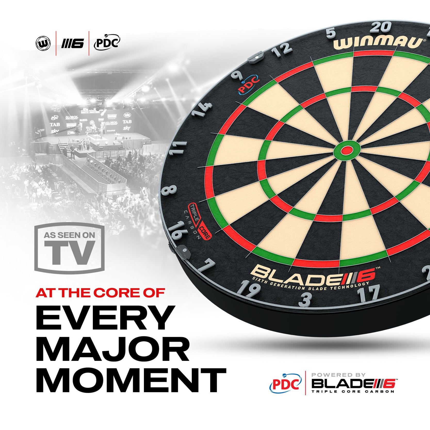 Winmau Blade 6 Triple Core Surround Set - Dartboard - Surround - 2 Sets of Darts - Oche Line - Checkout Card
