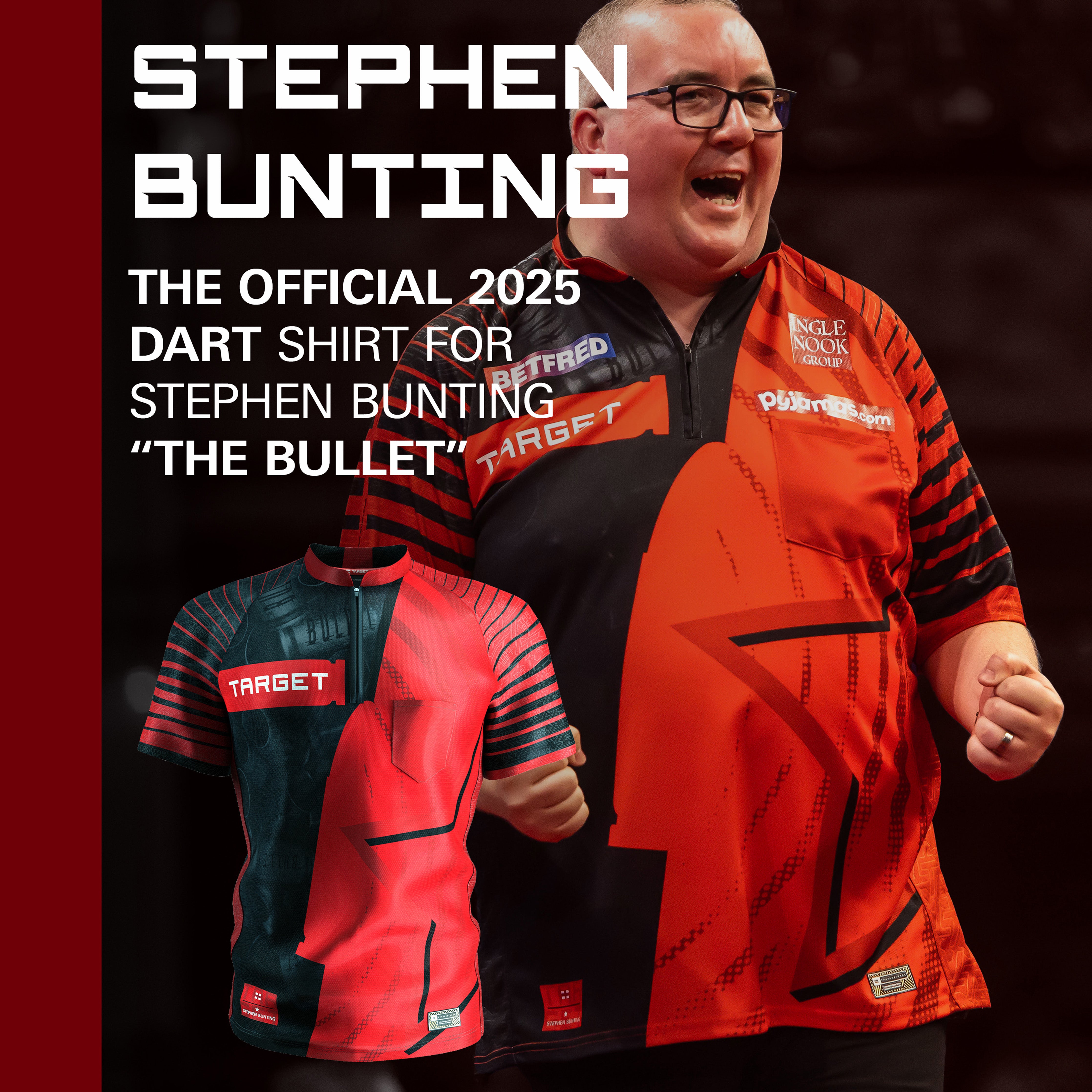 Target Stephen 'The Bullet' Bunting 2025 Playing Shirt - S to 4XL