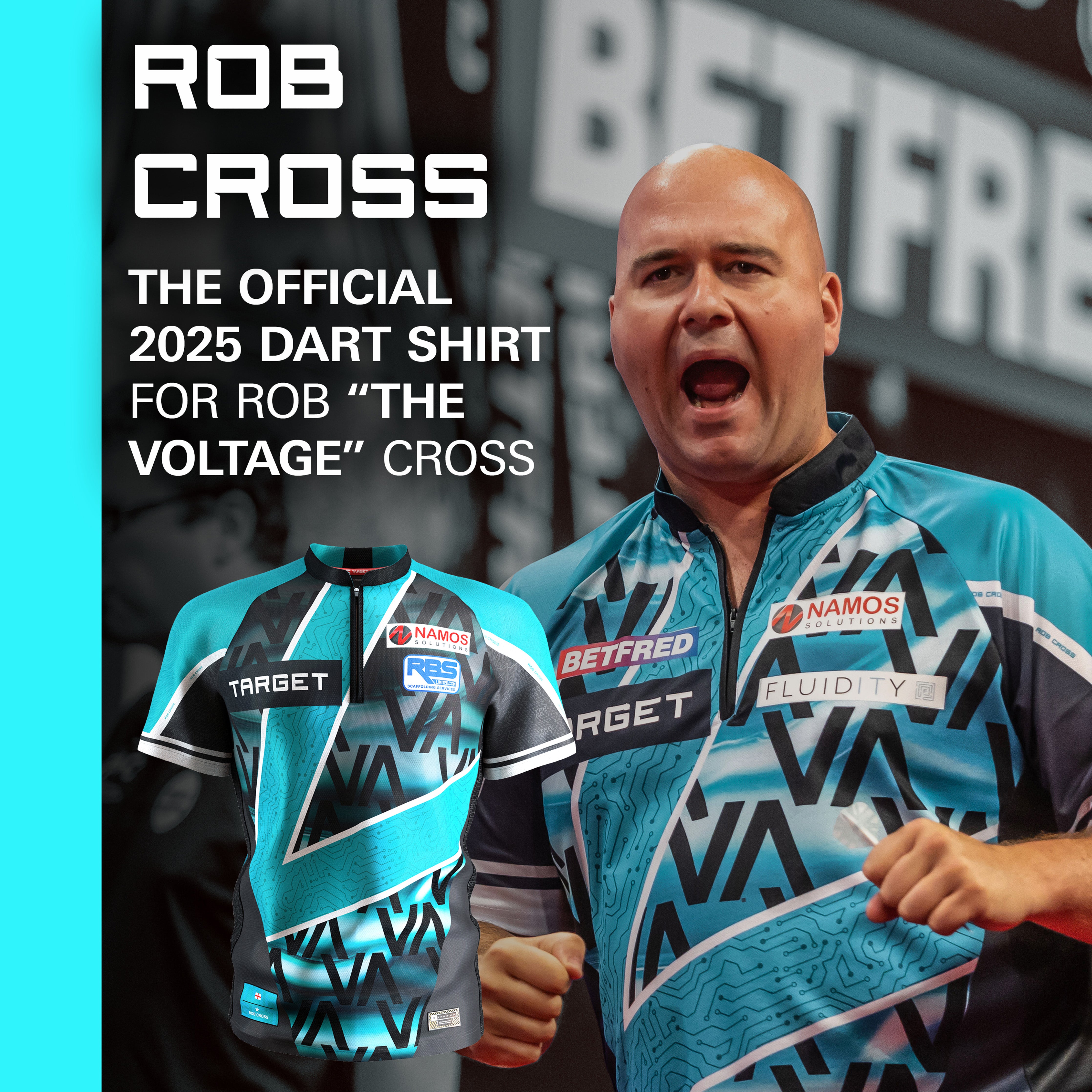 Target Rob 'Voltage' Cross 2025 Playing Shirt - S to 4XL