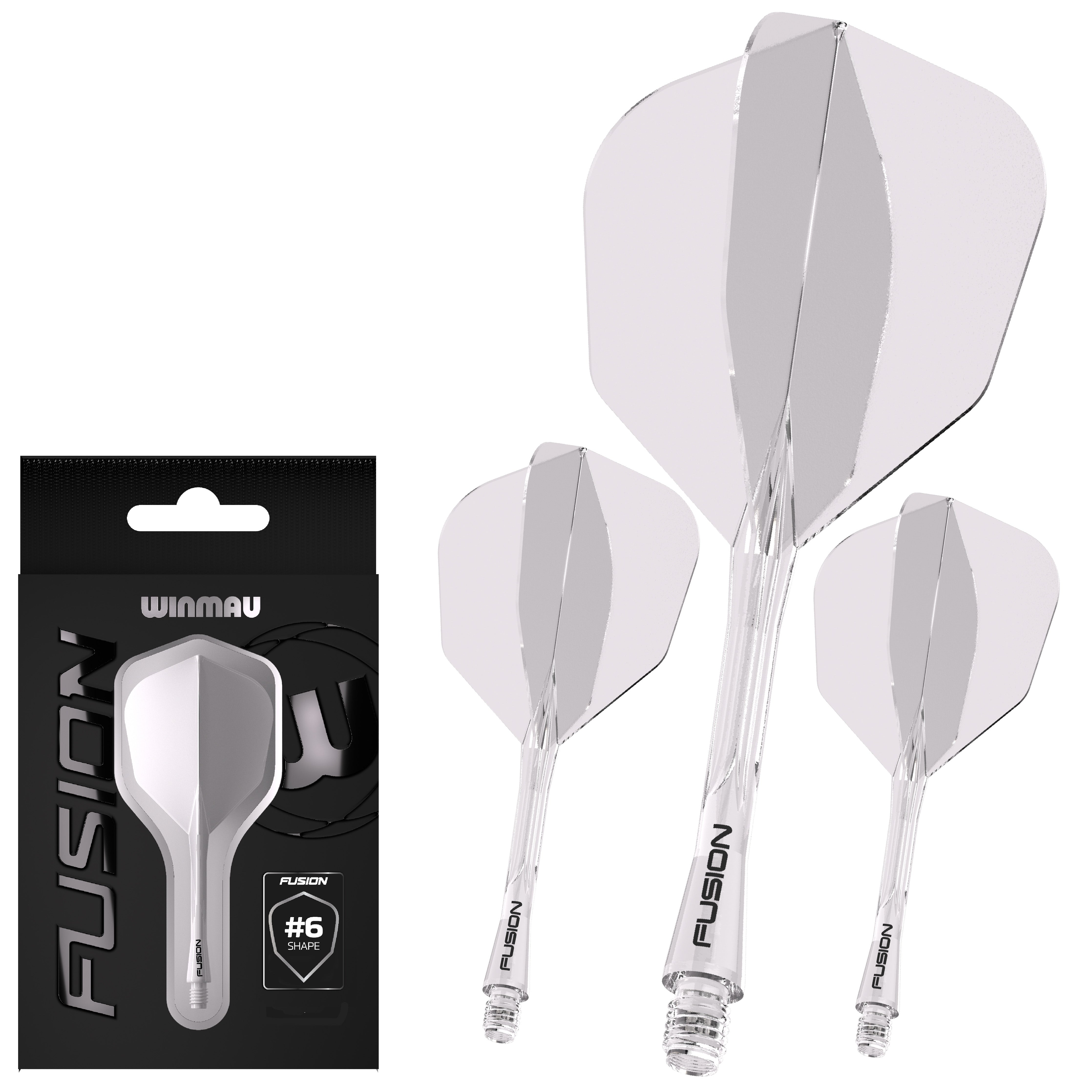 Winmau Fusion Integrated Flight & Shaft System - No6 - Clear