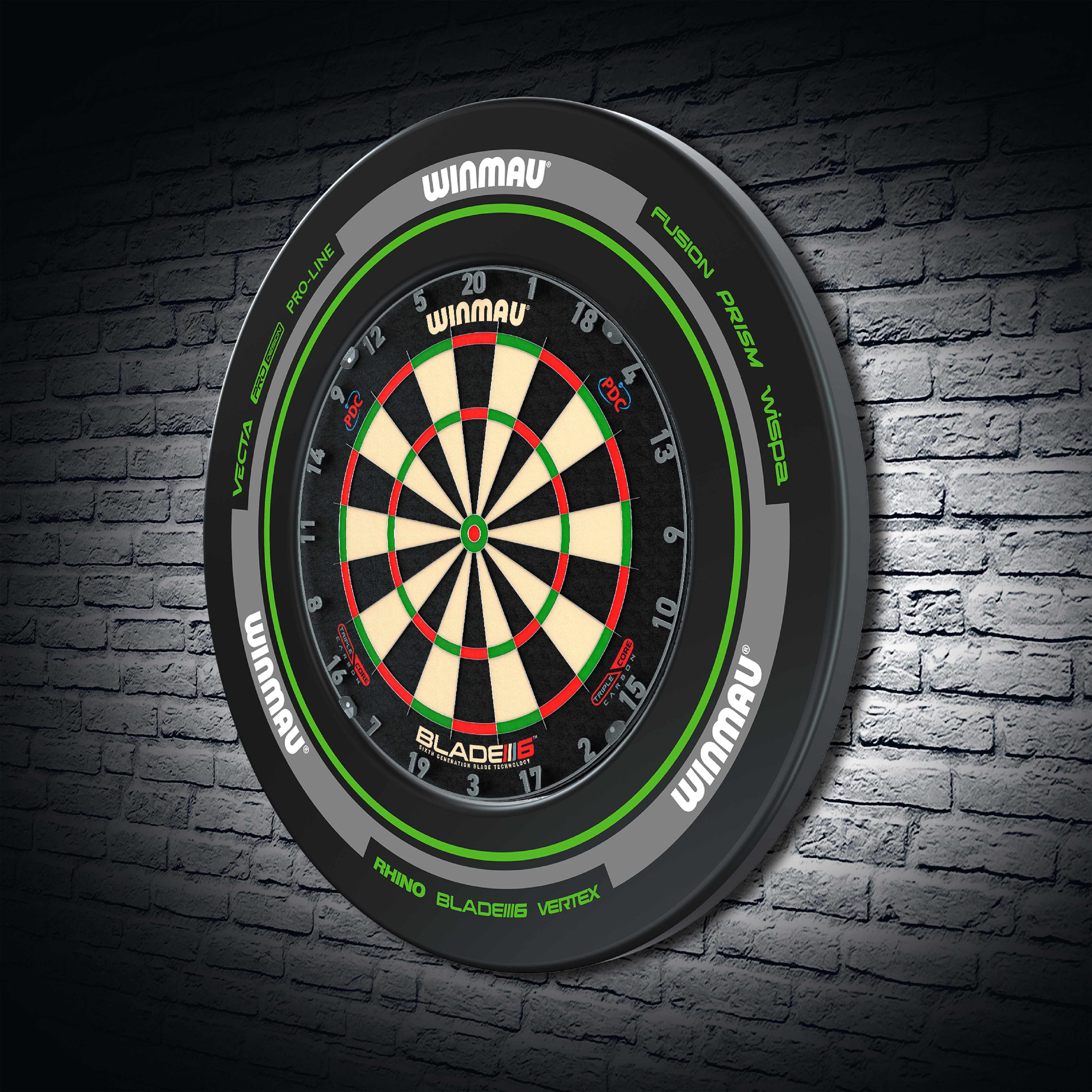 Winmau Advance Black & Green Dartboard Surround
