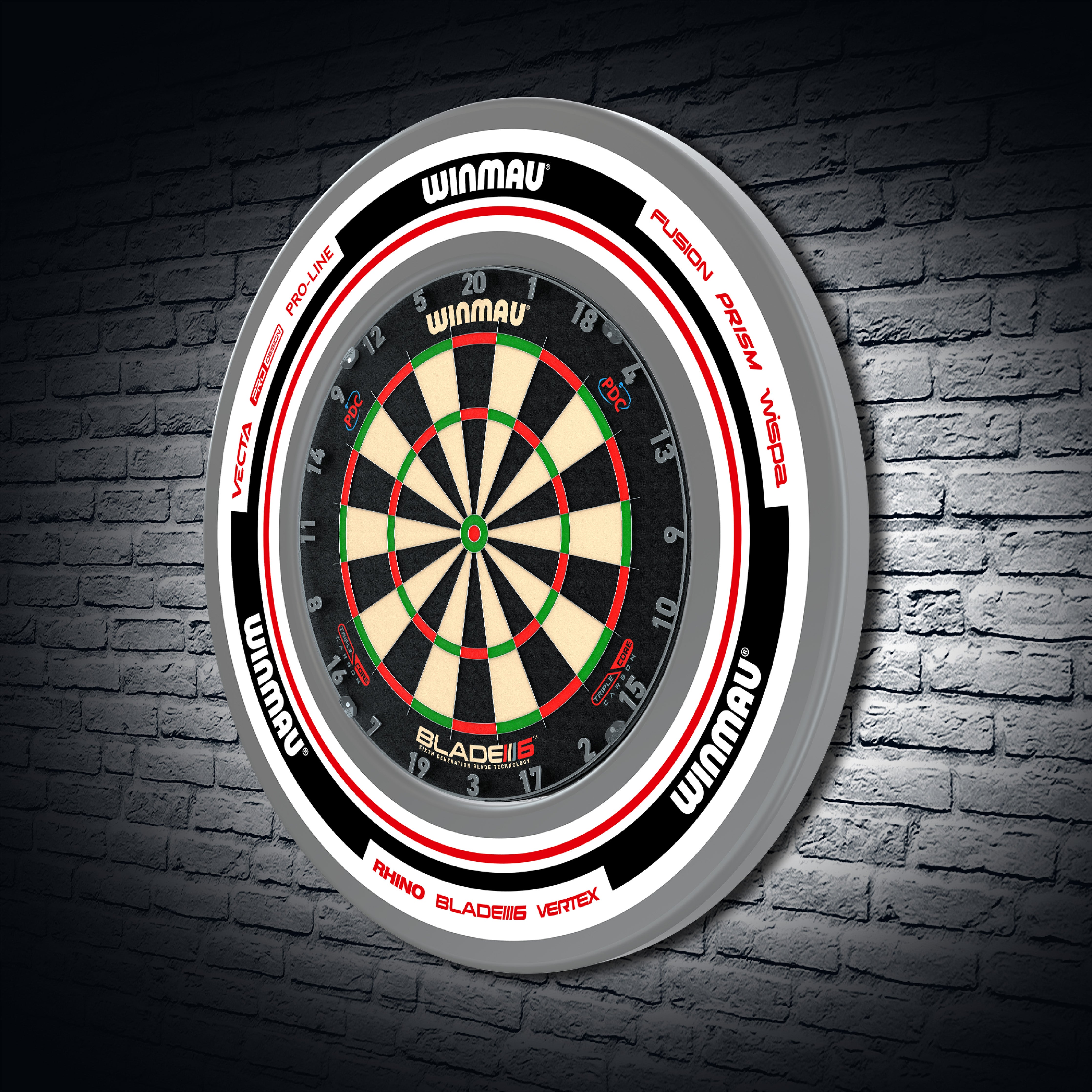 Winmau Advance White & Red Dartboard Surround