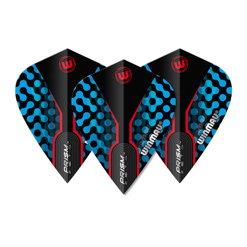 Winmau Prism Zeta - Black, Blue & Red - Kite Shape Dart Flights