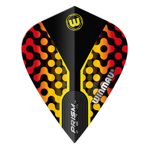 Winmau Prism Zeta - Black, Red & Yellow - Kite Shape Dart Flights