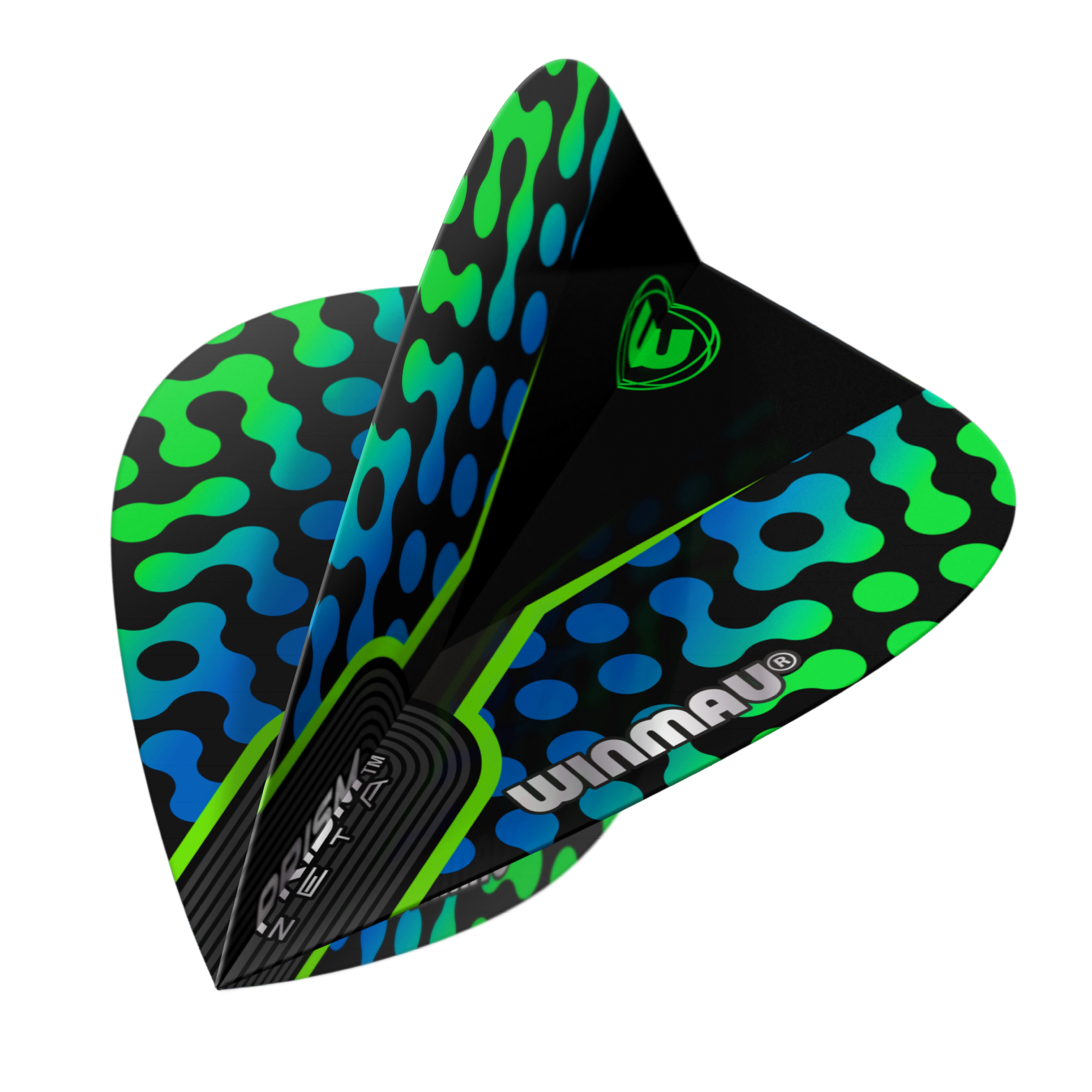 Winmau Prism Zeta - Black, Blue & Green - Kite Shape Dart Flights