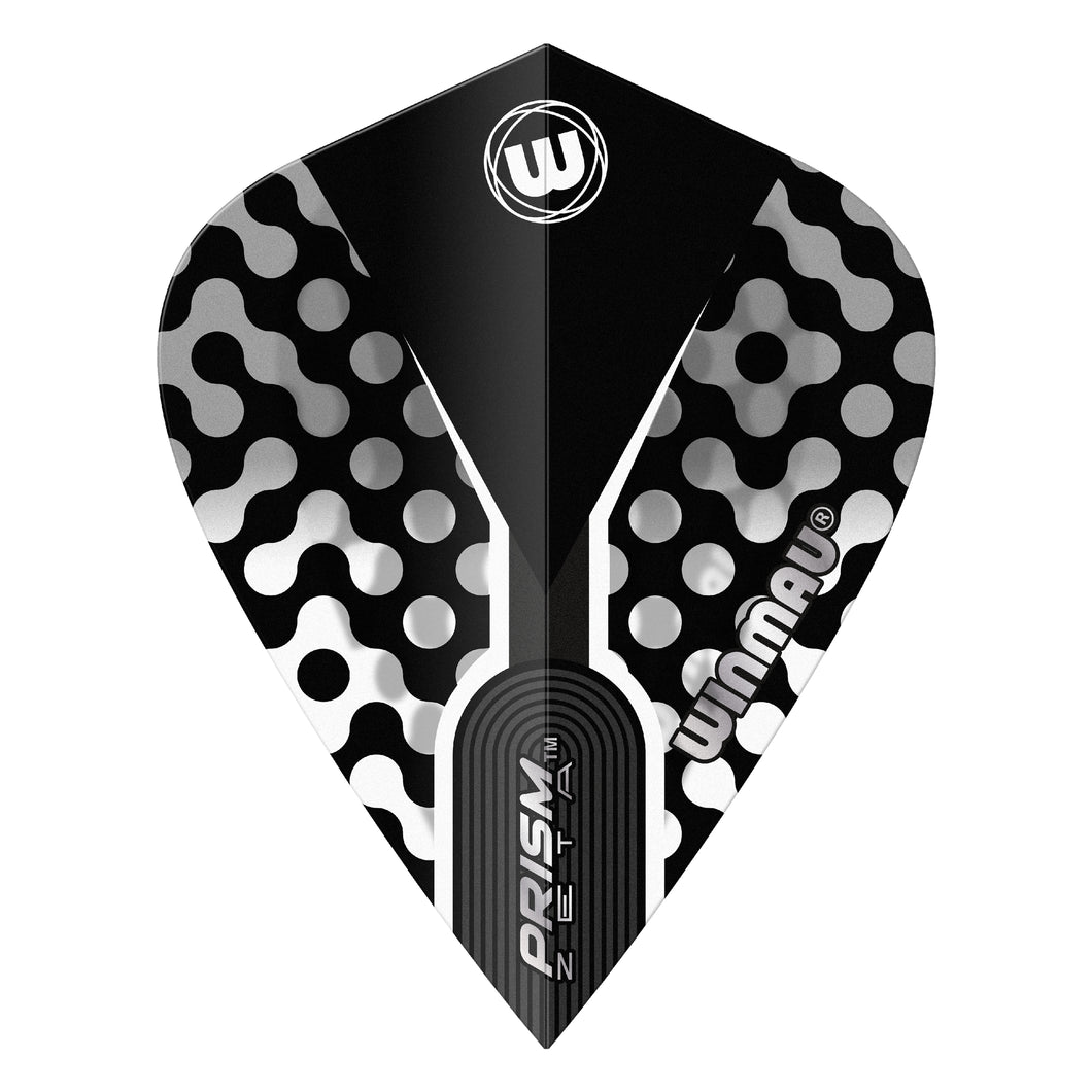 Winmau Prism Zeta - Black & Grey - Kite Shape Dart Flights