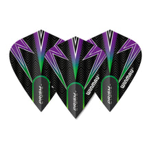 Winmau Prism Alpha - Black, Purple & Green - Kite Shape Dart Flights