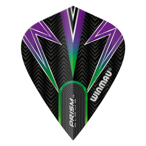 Winmau Prism Alpha - Black, Purple & Green - Kite Shape Dart Flights