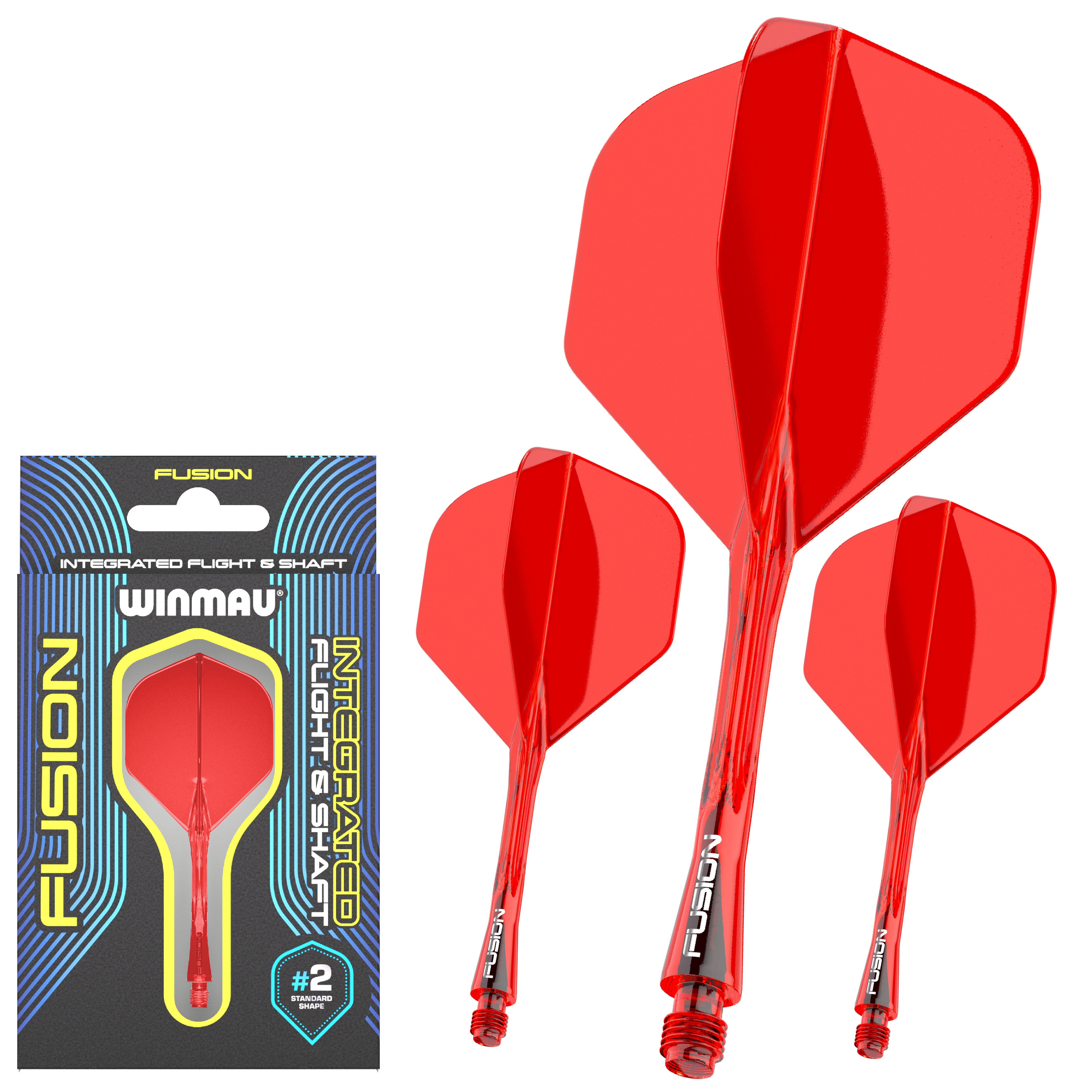 Winmau Fusion Integrated Flight & Shaft System - No2 - Red