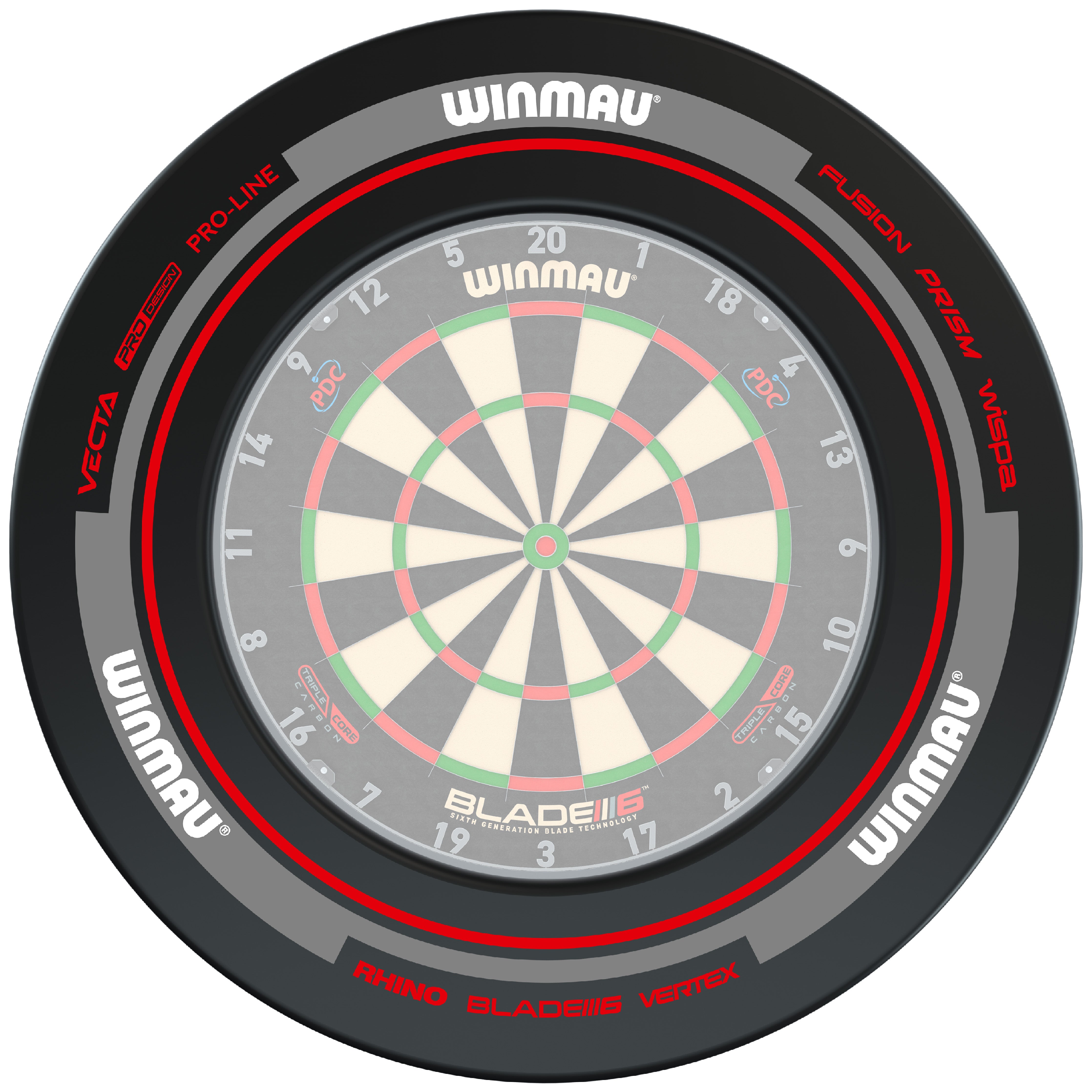 Winmau Advance Black & Red Dartboard Surround