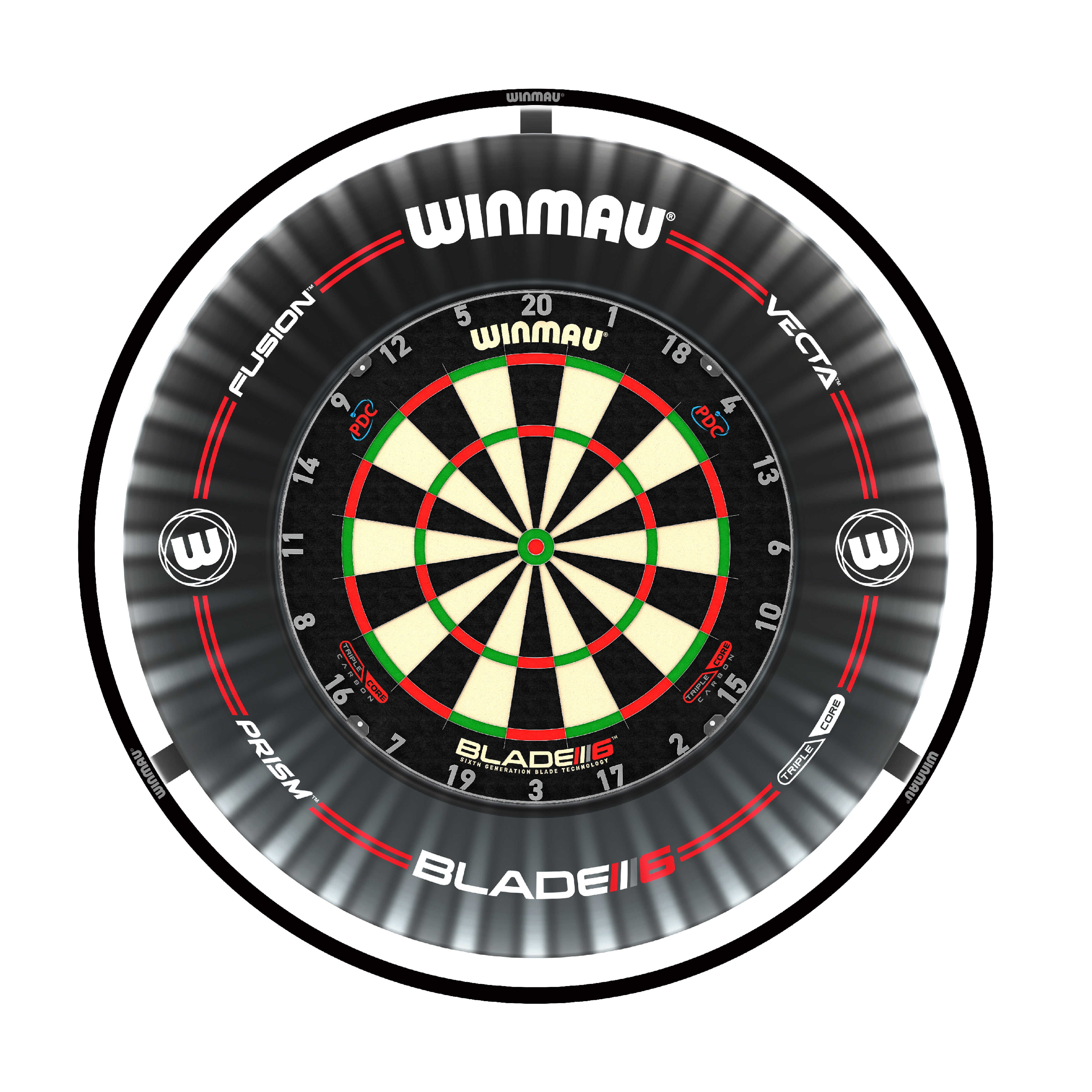 Winmau Plasma Dartboard Surround Light & Pro Line Original Black Surround Bundle