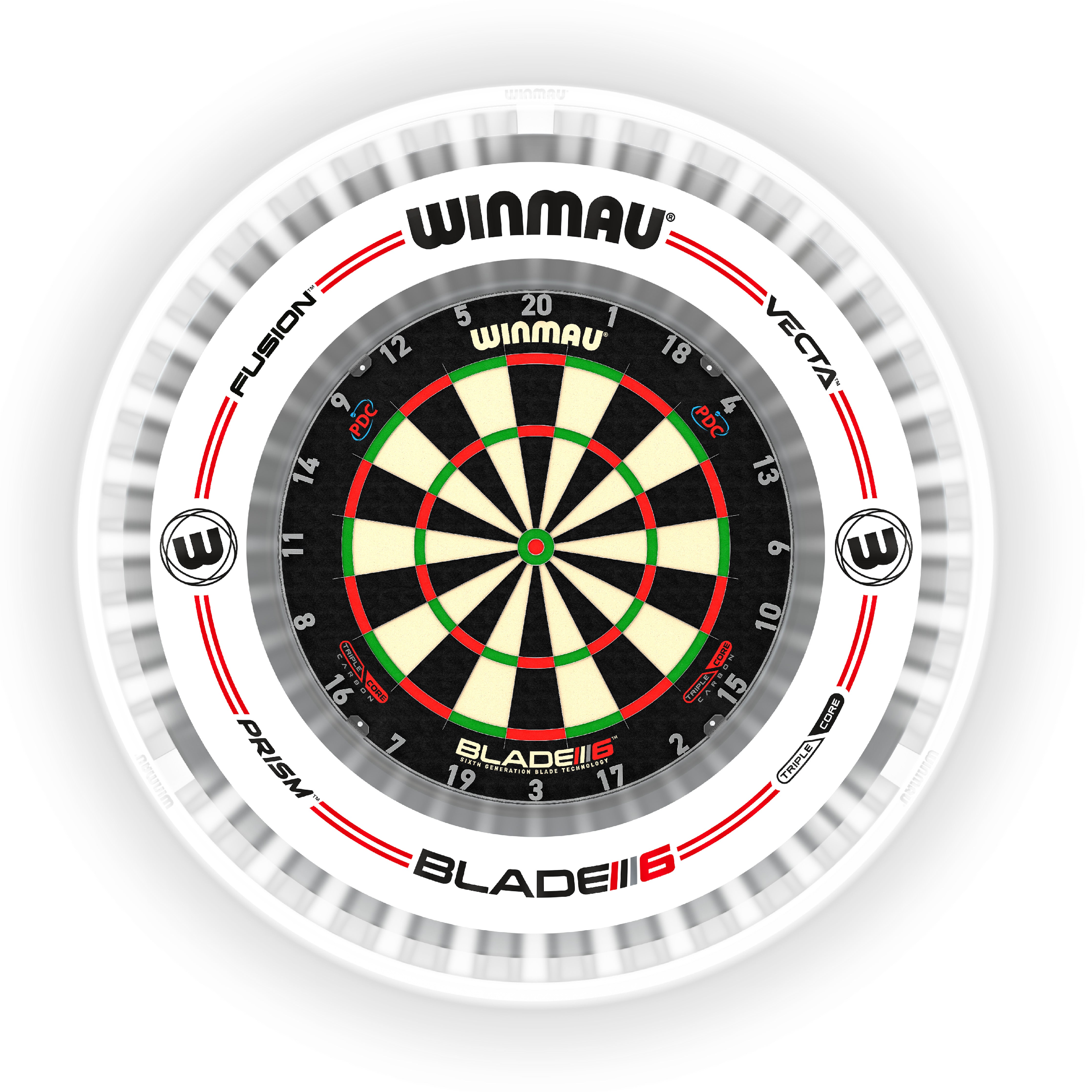 Winmau Plasma Ice Dartboard Surround Light & Pro Line Original White Surround Bundle