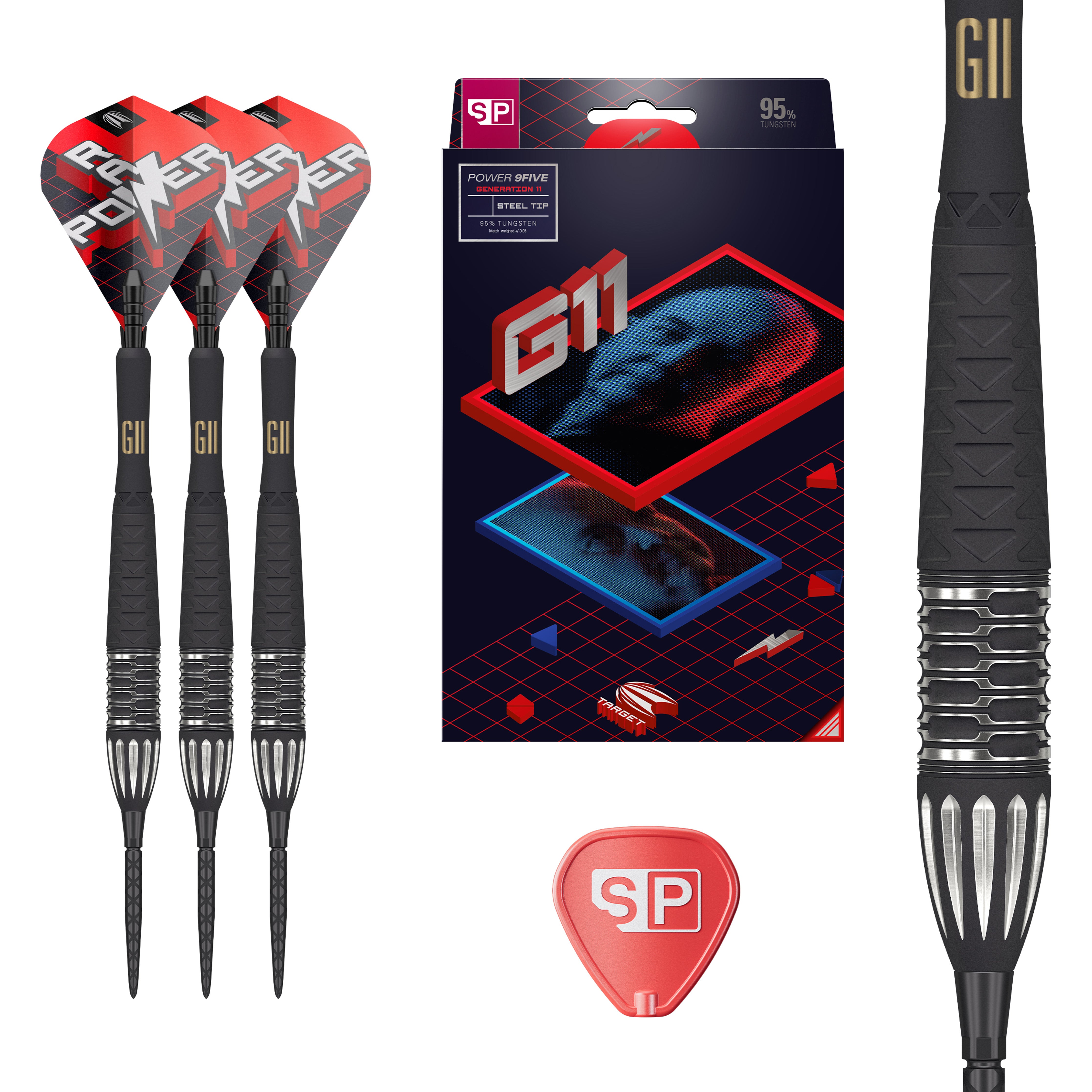 Target Phil Taylor Raw Power G11 SP Steel Tip Darts 2024 - 95% Tungsten - 22G 24G 26G