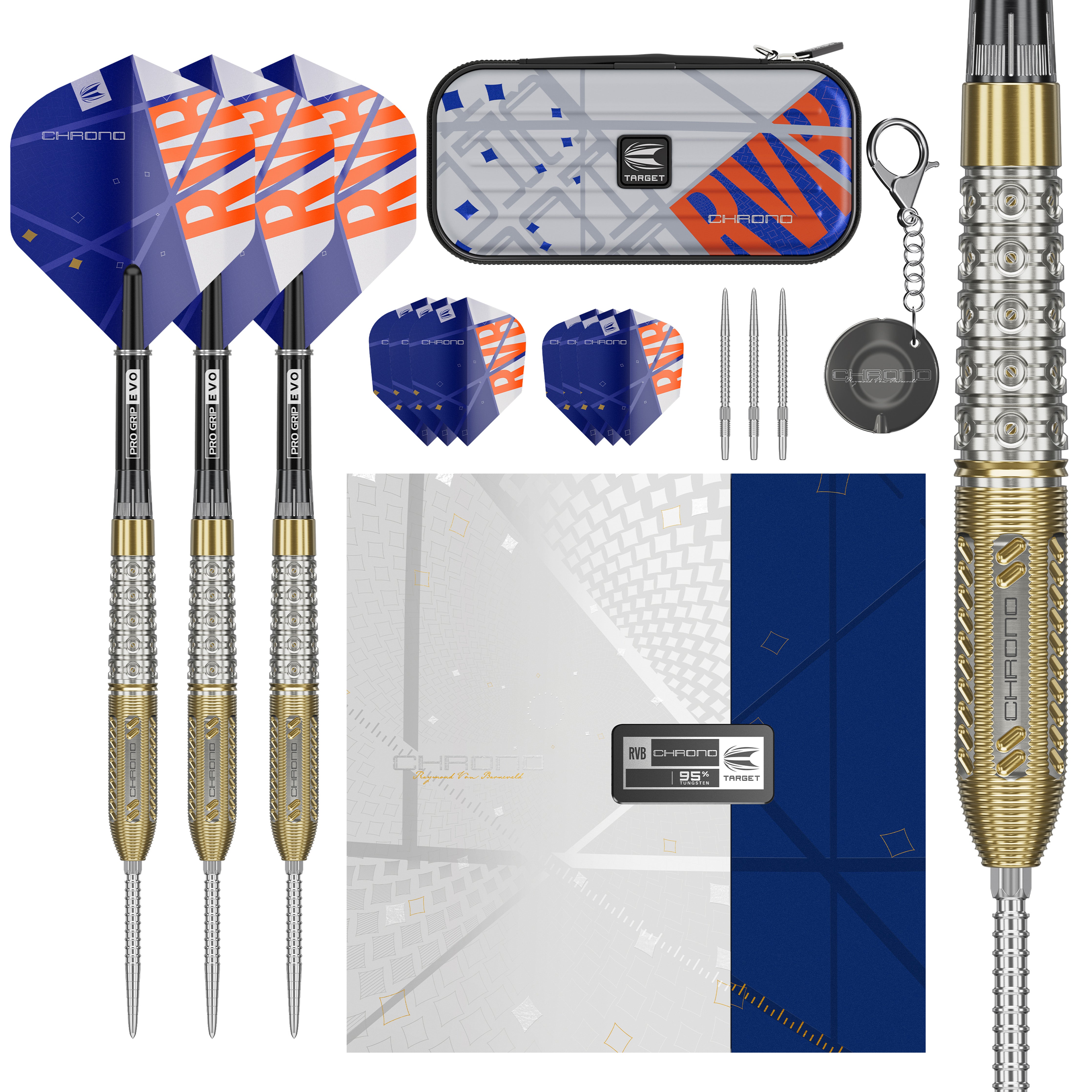 Target Raymond Van Barneveld Chrono SP Steel Tip Darts 2024 - 95% Tungsten - 21g 23g 25g