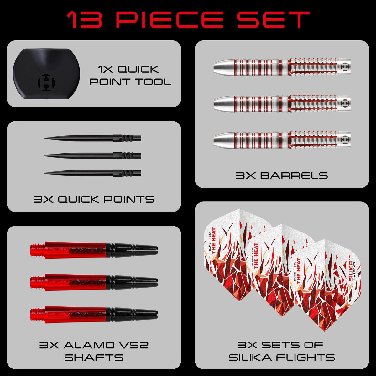 Harrows Damon Heta - Series 2 - 90% Tungsten - Quick Point Darts - 21g 23g 25g