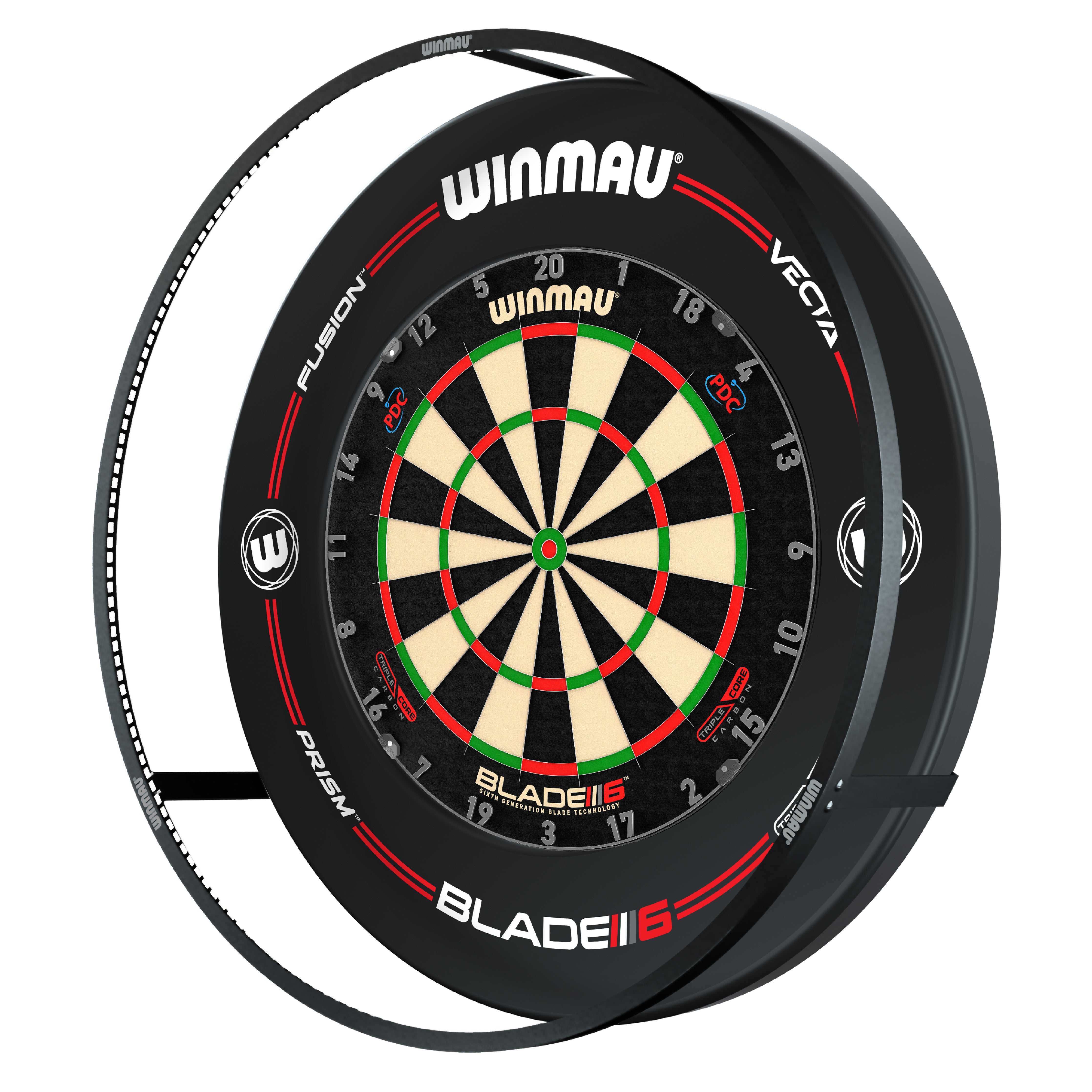 Winmau Plasma Dartboard Surround Light & Pro Line Original Black Surround Bundle
