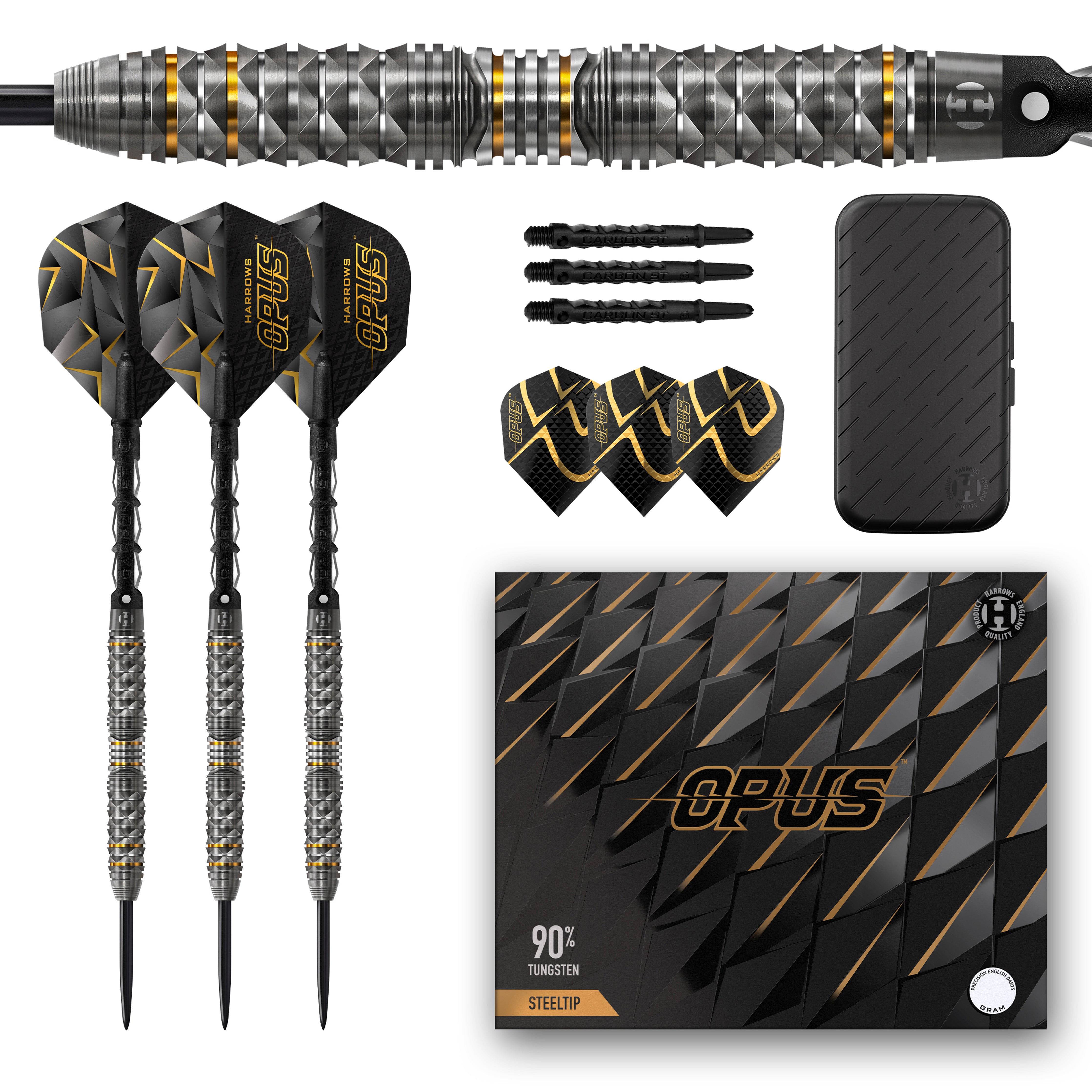 Harrows Opus Steel Tip Darts Set - 90% Tungsten - 21g to 26g