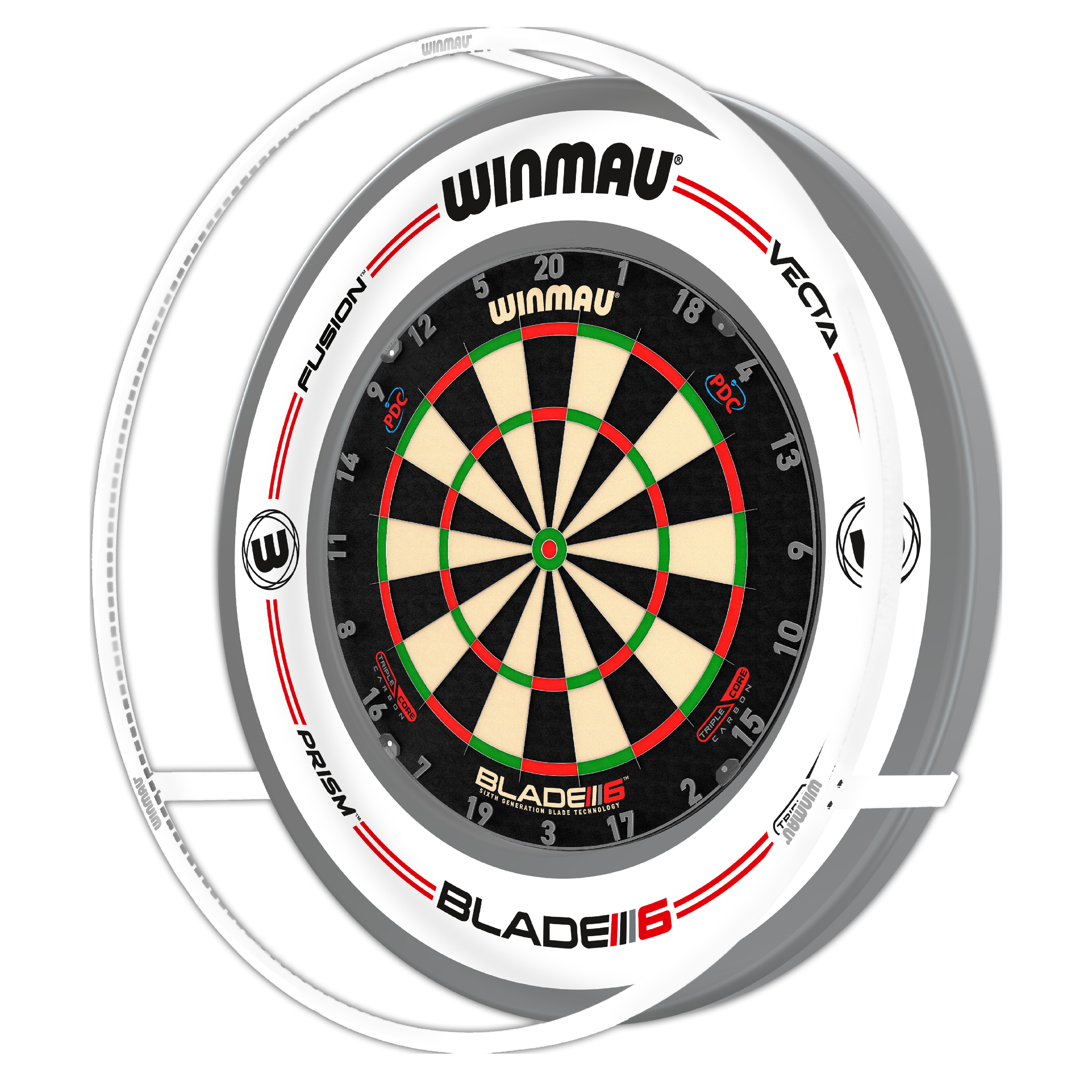 Winmau Plasma Ice Dartboard Surround Light & Pro Line Original White Surround Bundle