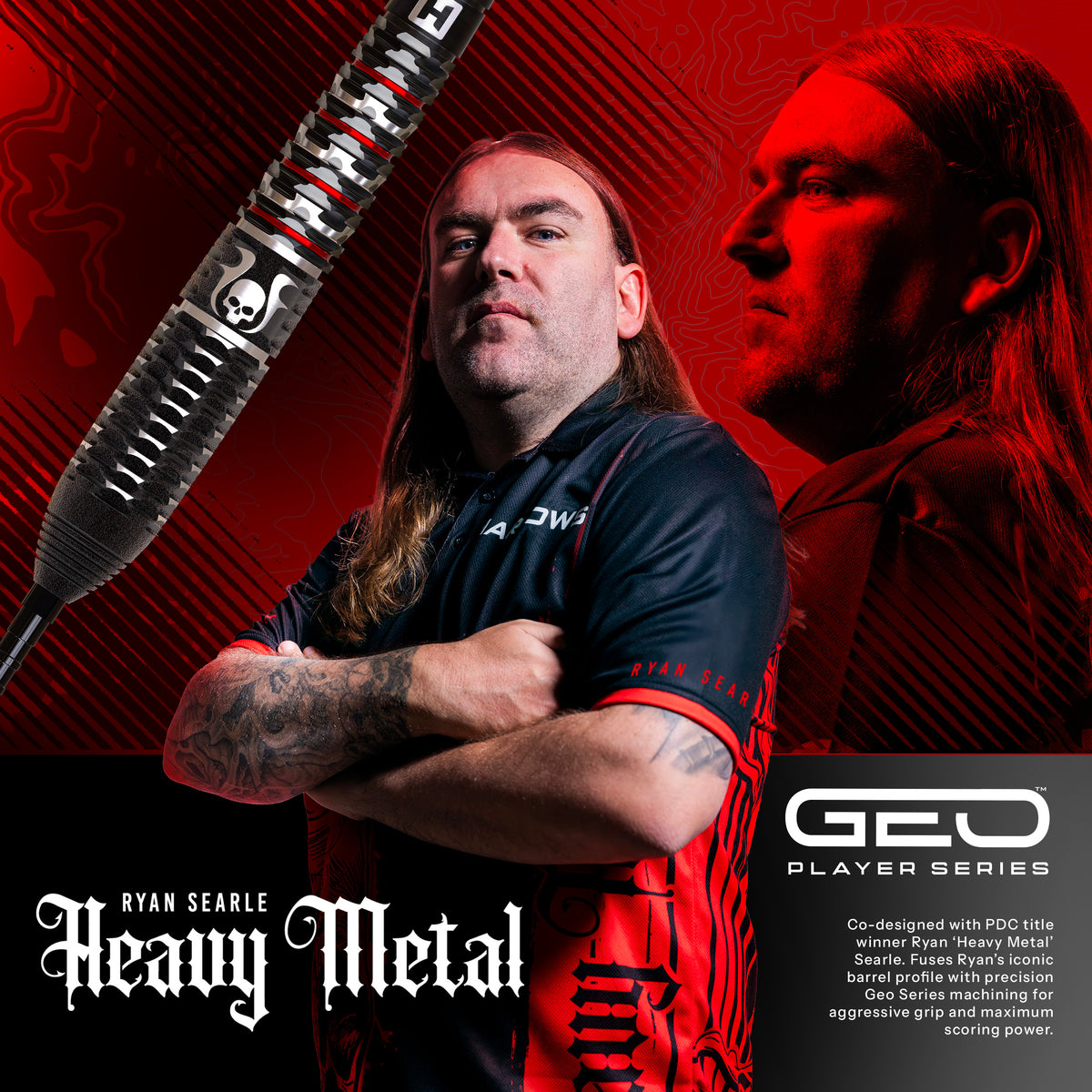 Harrows Ryan Searle Geo - 90% Tungsten Quick Points Darts - 22g - 32g