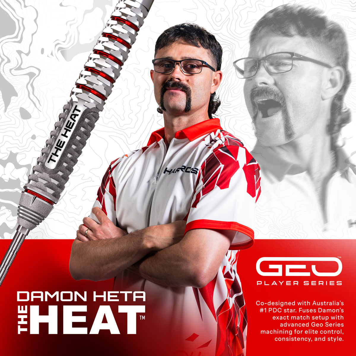 Harrows Damon Heat Geo - 90% Tungsten Quick Points Darts - 22g 23g 24g 25g
