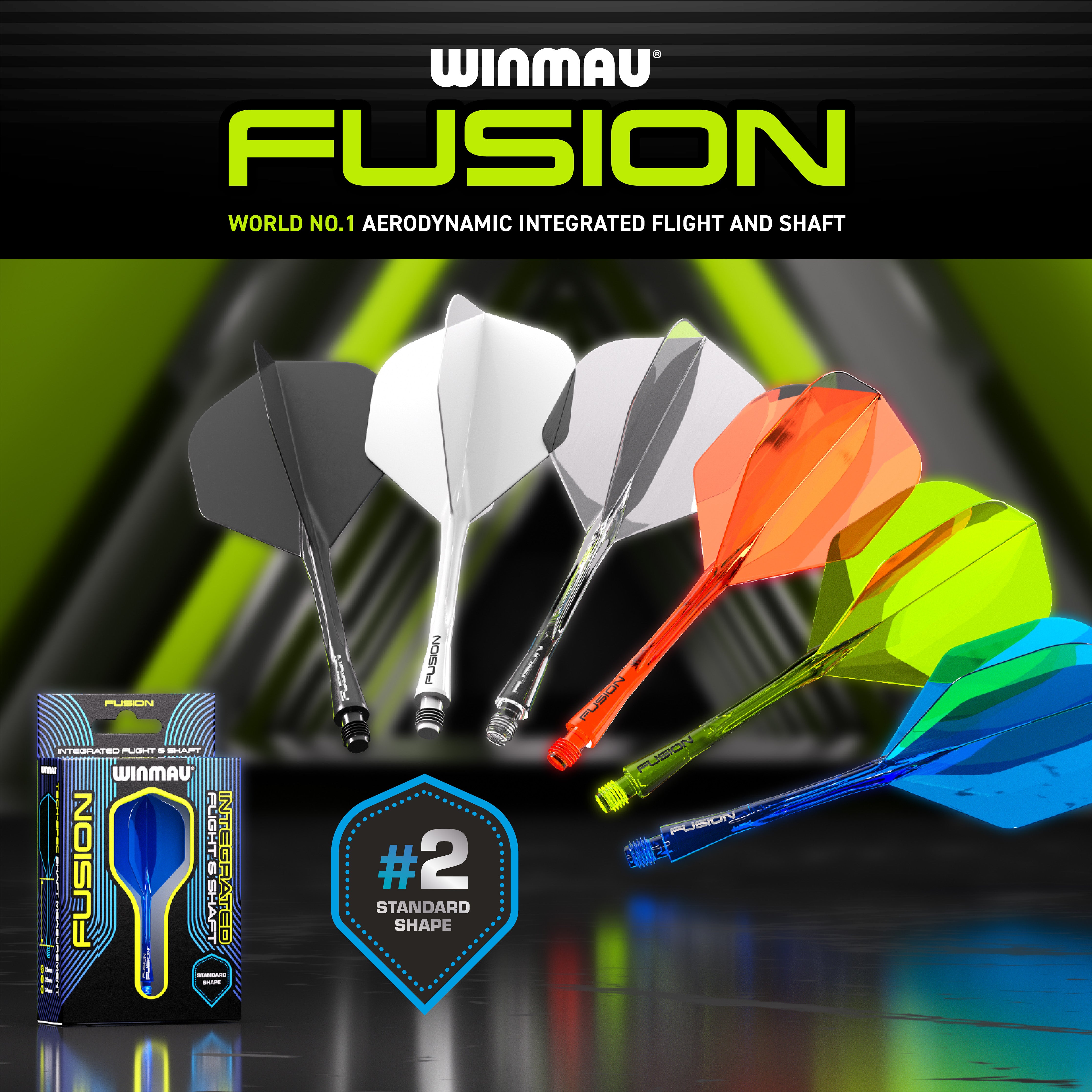 Winmau Fusion Integrated Flight & Shaft System - No2 - Clear