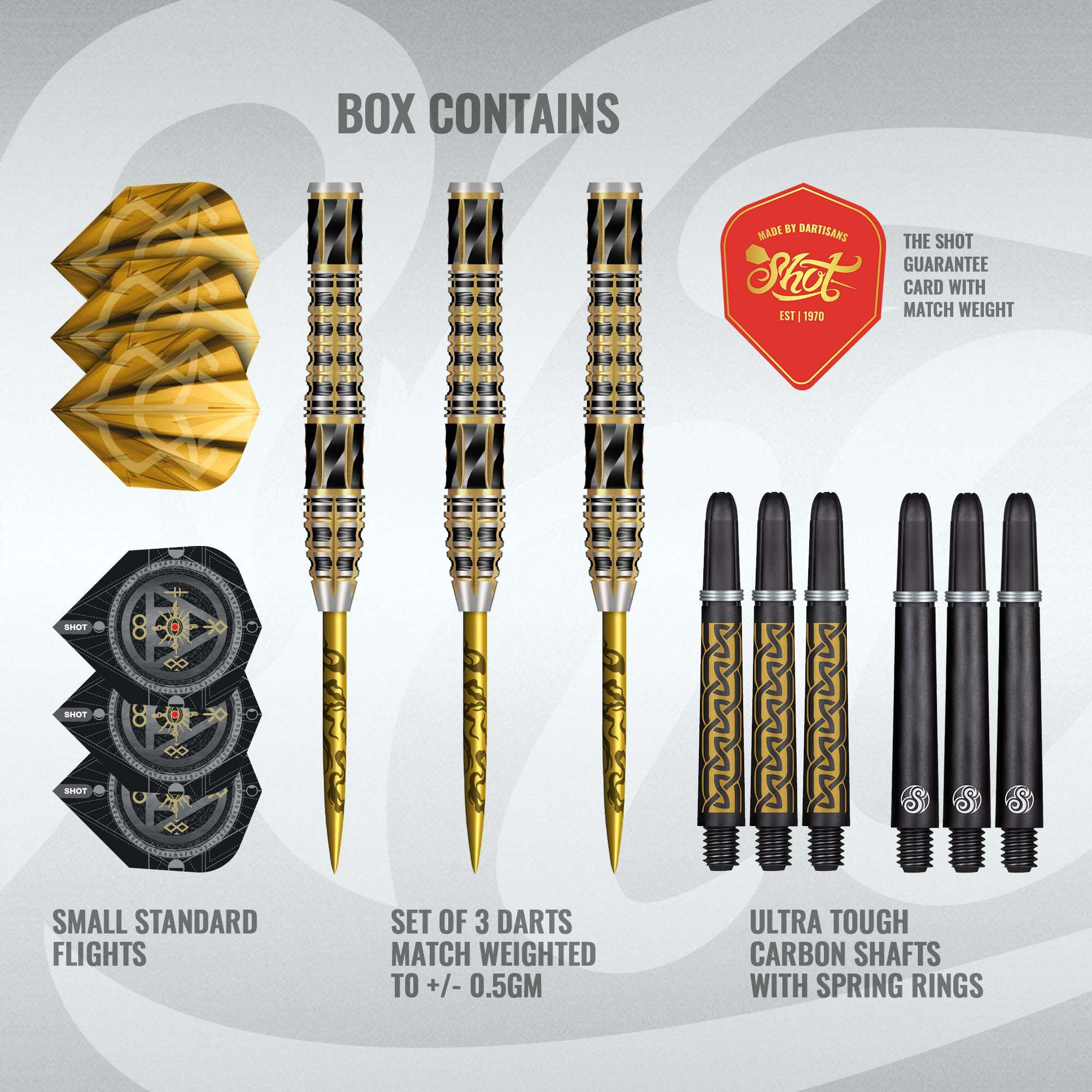 Shot Alchemy Auro Steel Tip Dart Set - 95% Tungsten Darts - 23g 24g 25g