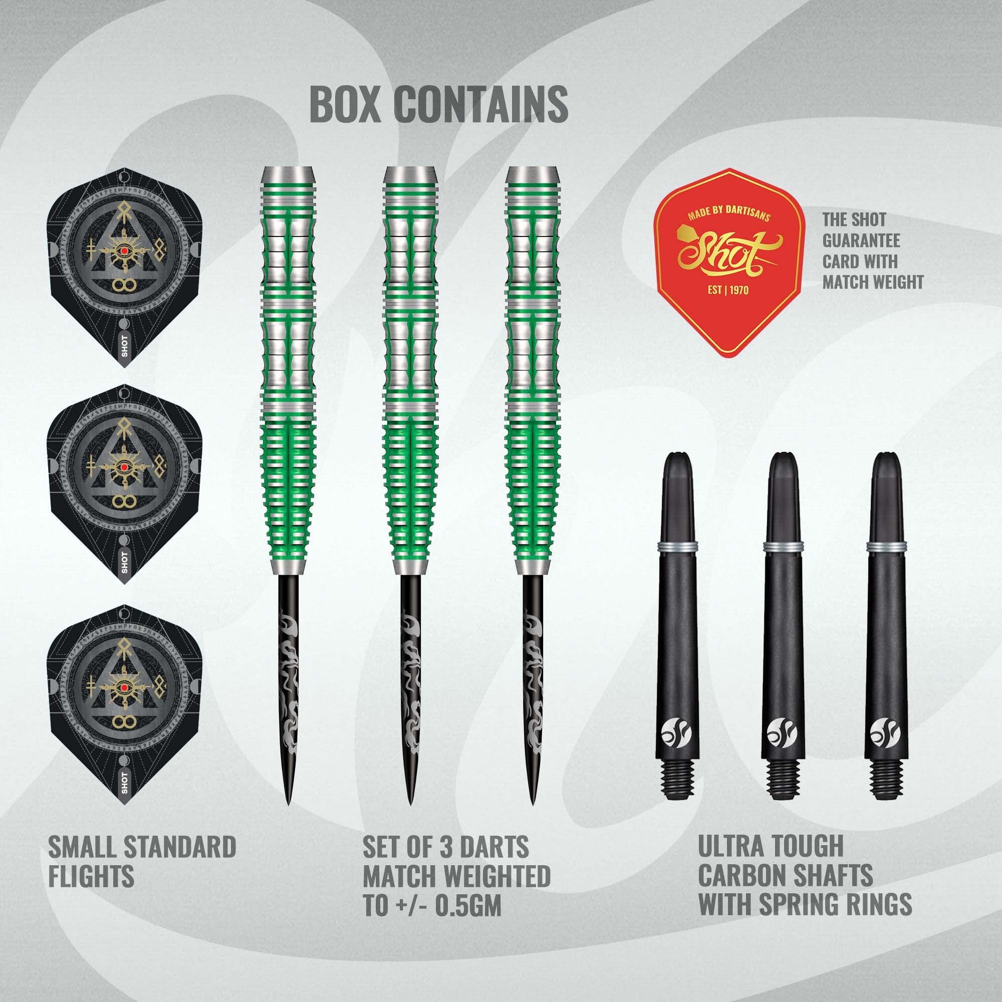 Shot Alchemy Mythril Steel Tip Dart Set - 90%Tungsten Darts - 23g 24g 25g