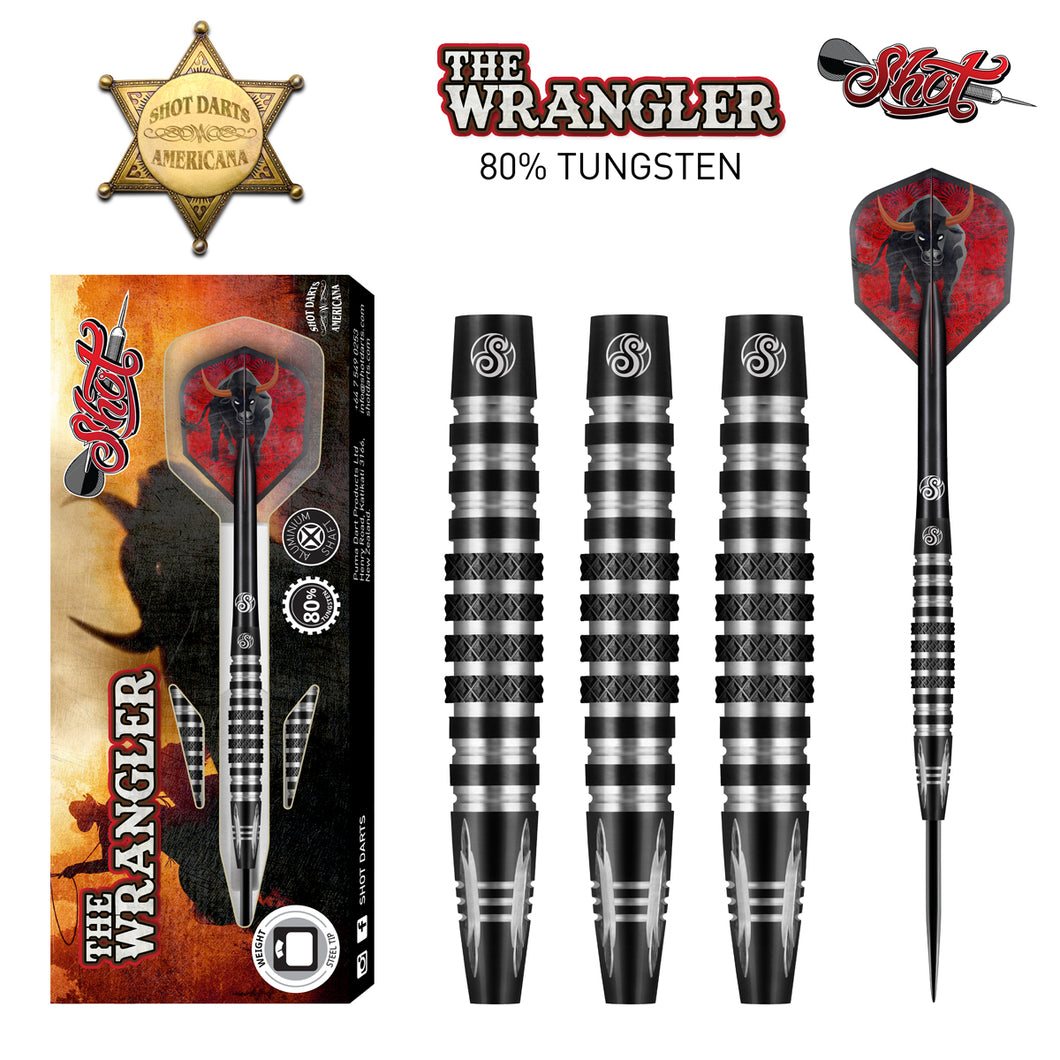 Shot Americana - The Wrangler - Steel Tip Dart Set - 80% Tungsten - 23g 24g 25g