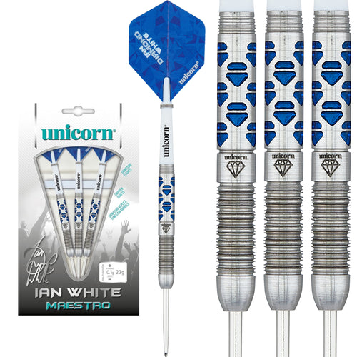 Unicorn Maestro Ian 'The Diamond' White Phase 2 - Steel Tip Darts - 90% Tungsten - 23g