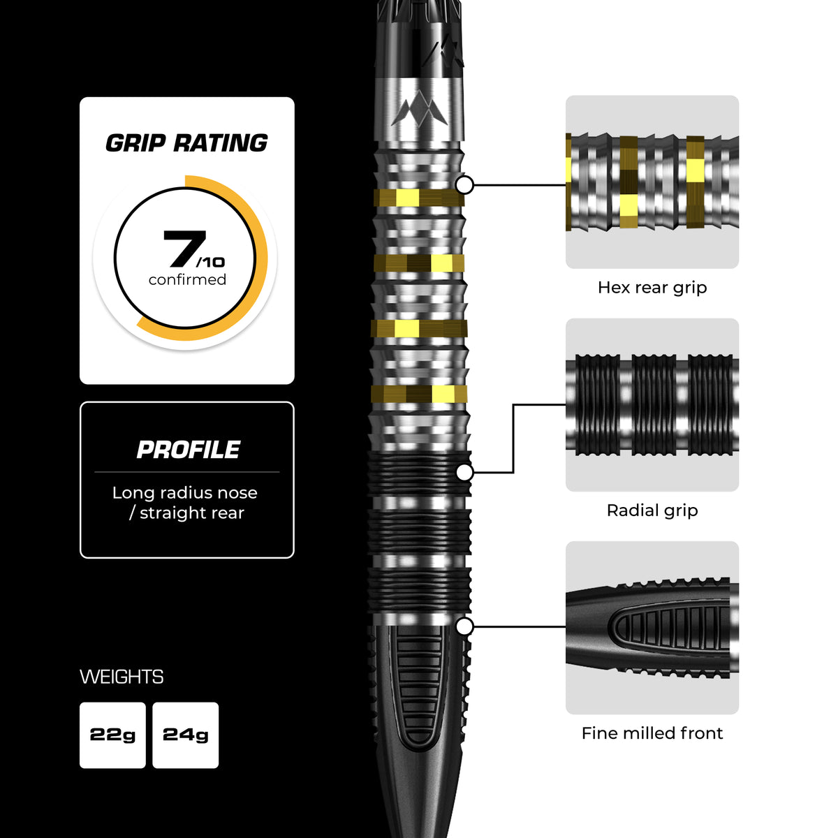 Mission Astro R2.5 - 95% Tungsten Steel Tip Darts - 22g 24g