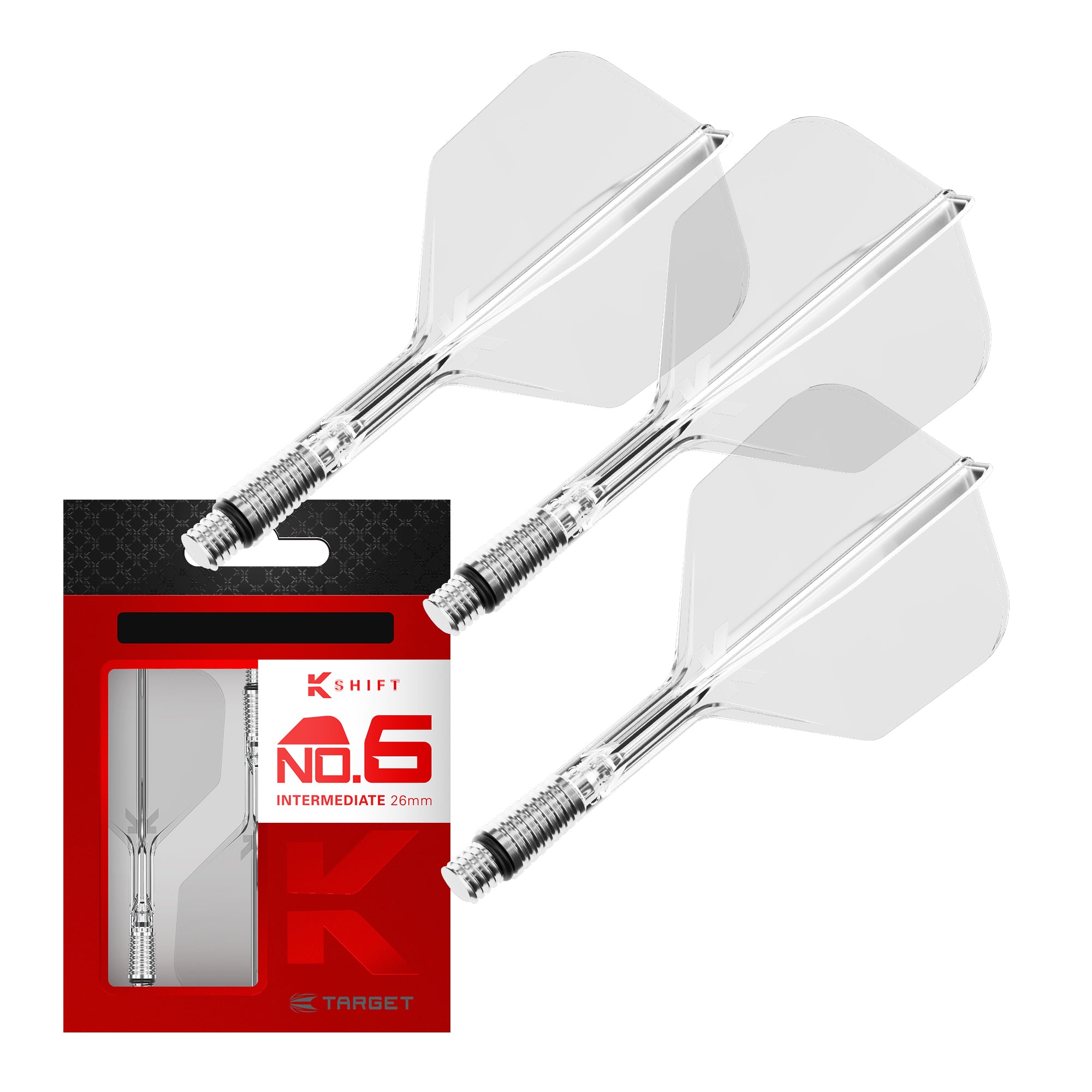 Target K-SHIFT Flights & Shaft System - Spin - Clear - No6 Shape