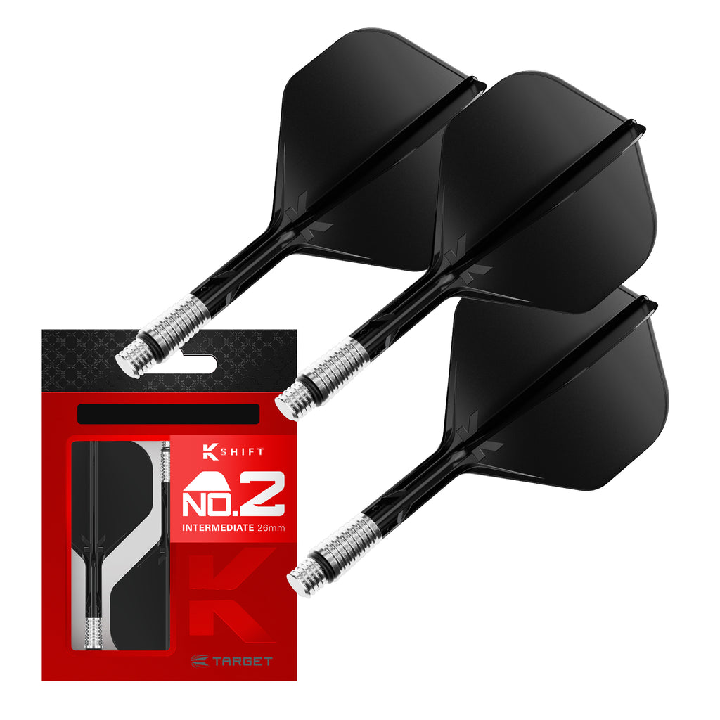 Target K-SHIFT Flights & Shaft System - Spin - Black - No2 Shape