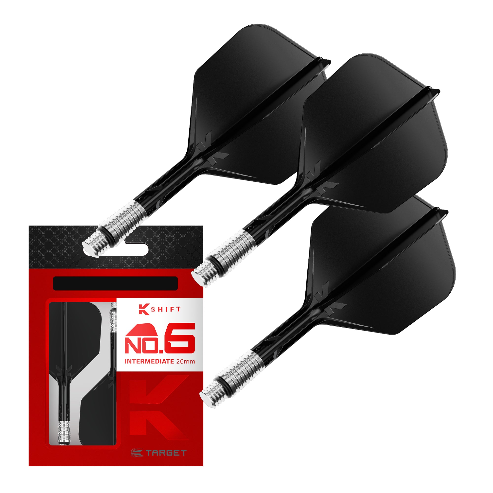 Target K-SHIFT Flights & Shaft System - Spin - Black - No6 Shape