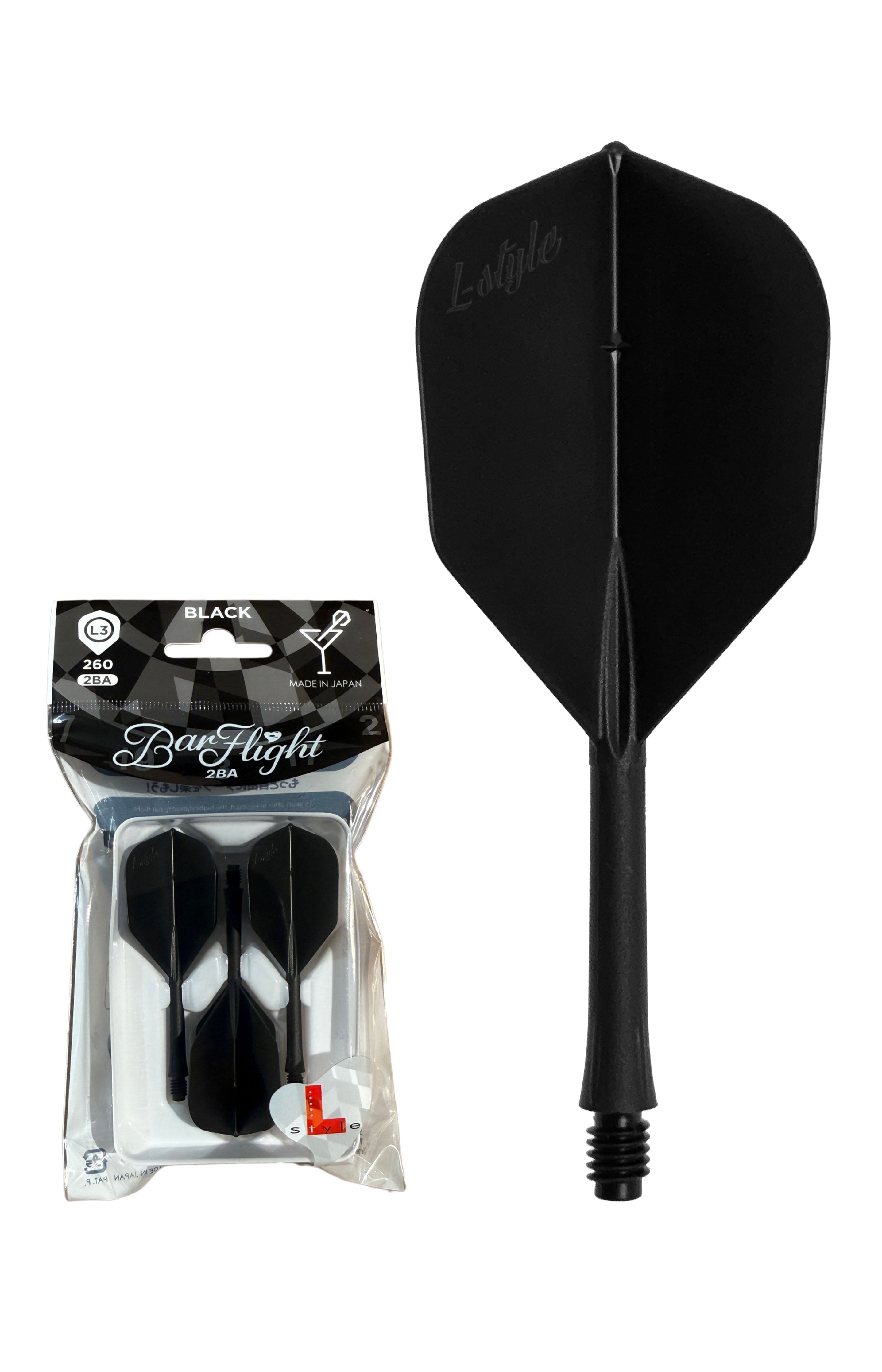 L-Style BarFlight 2BA L3 Black - Dart Flights & Shaft System