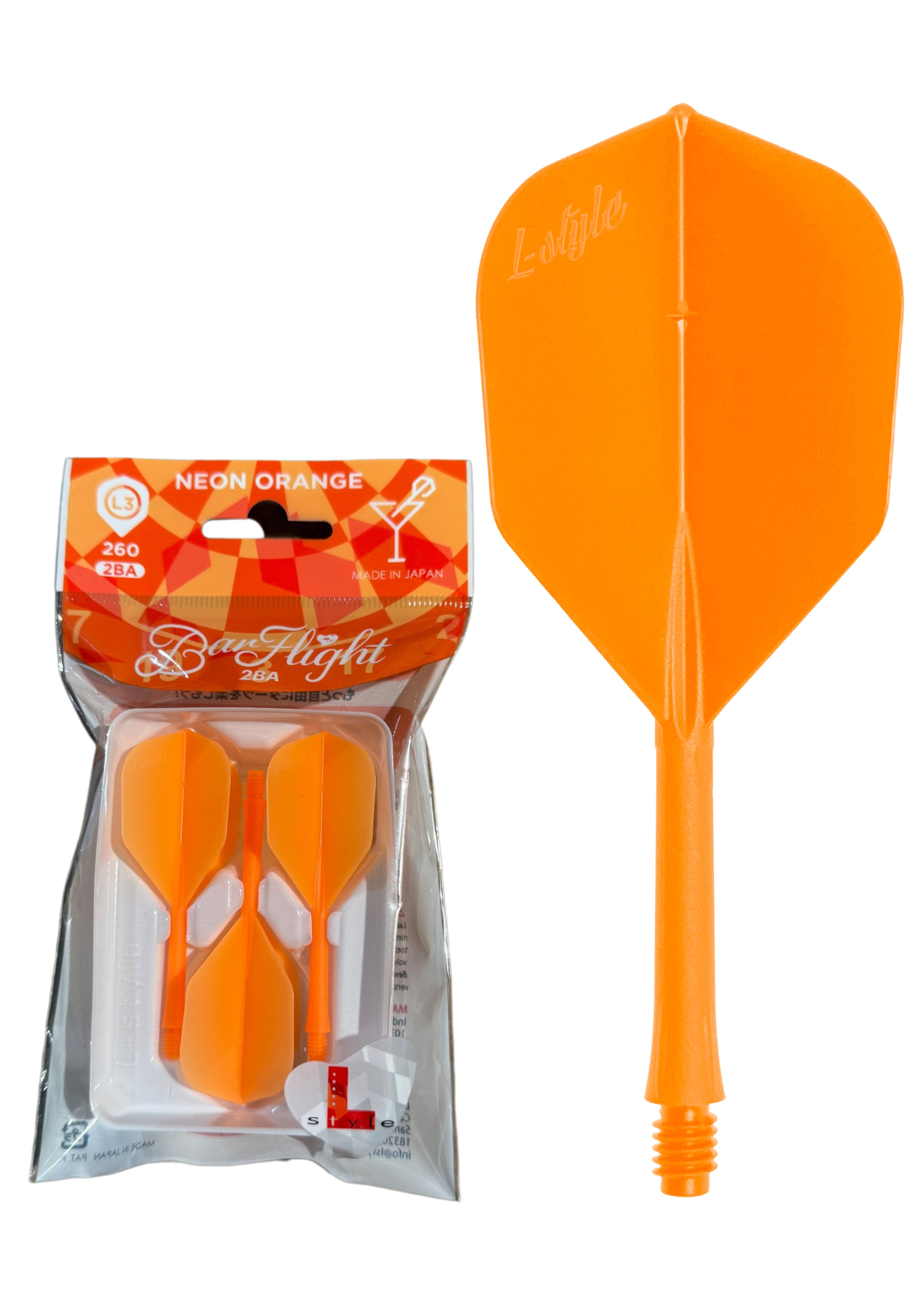 L-Style BarFlight 2BA L3 Orange - Dart Flights & Shaft System