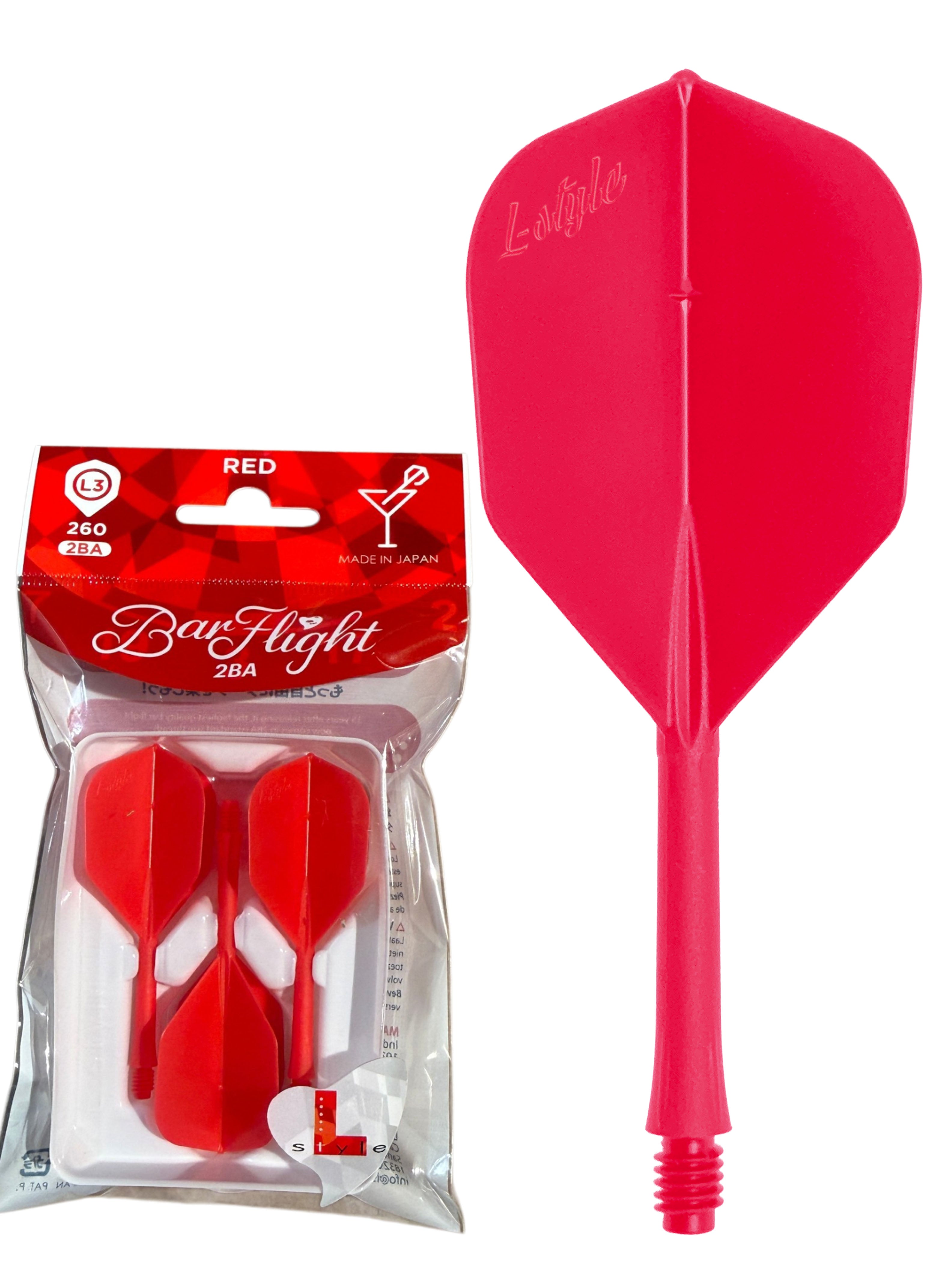 L-Style BarFlight 2BA L3 Red - Dart Flights & Shaft System