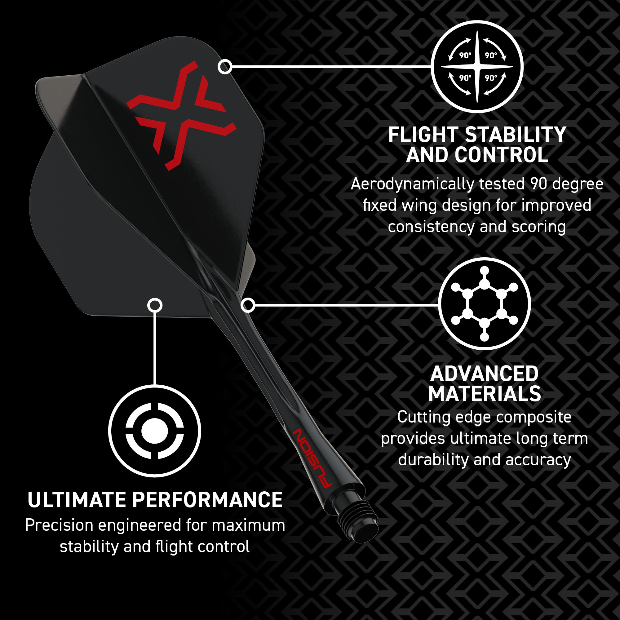 Winmau Blade X - Fusion Integrated Flights & Shaft System - No2 Shape