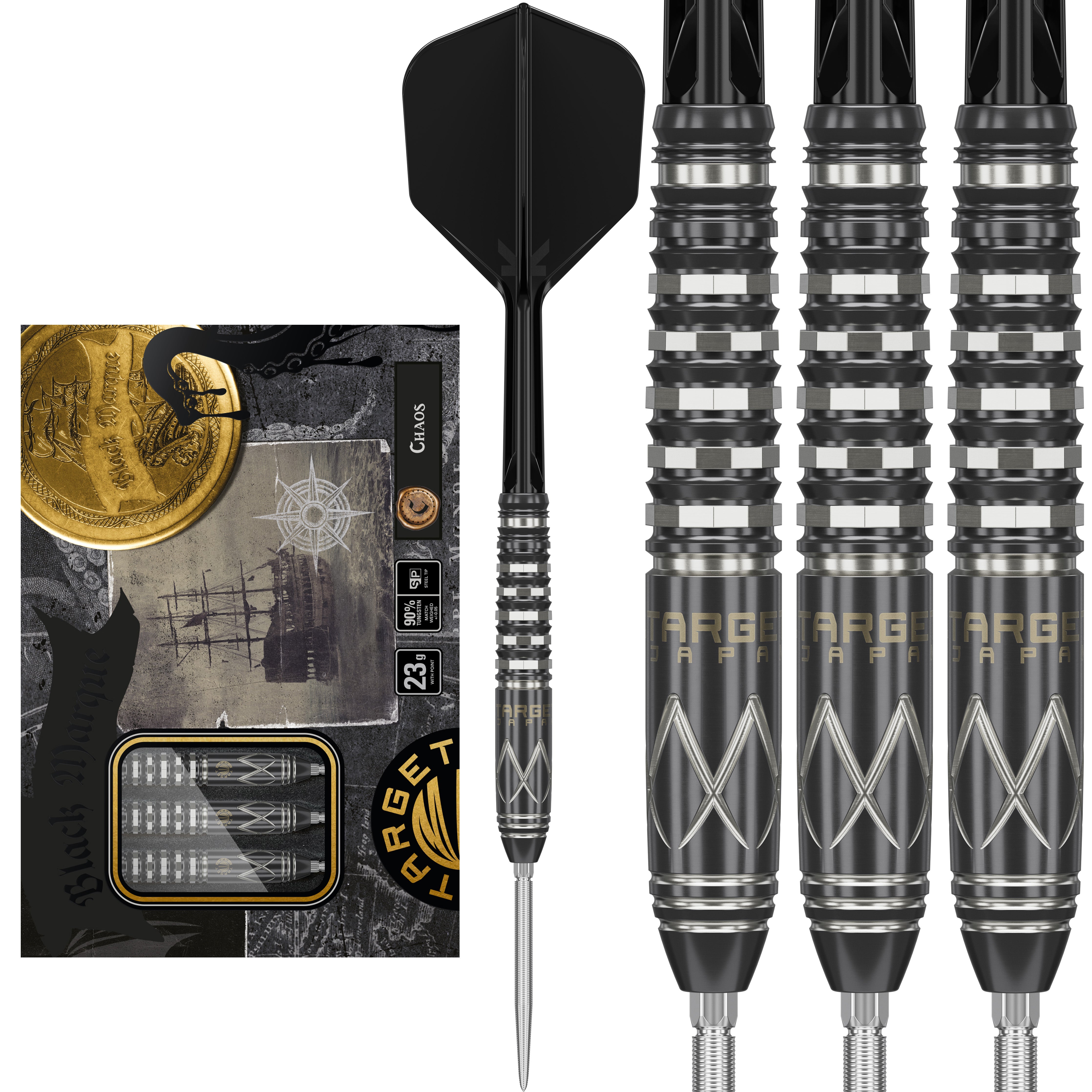 Target Japan Black Marque SP Steel Tip Darts Series - 90% Tungsten - C