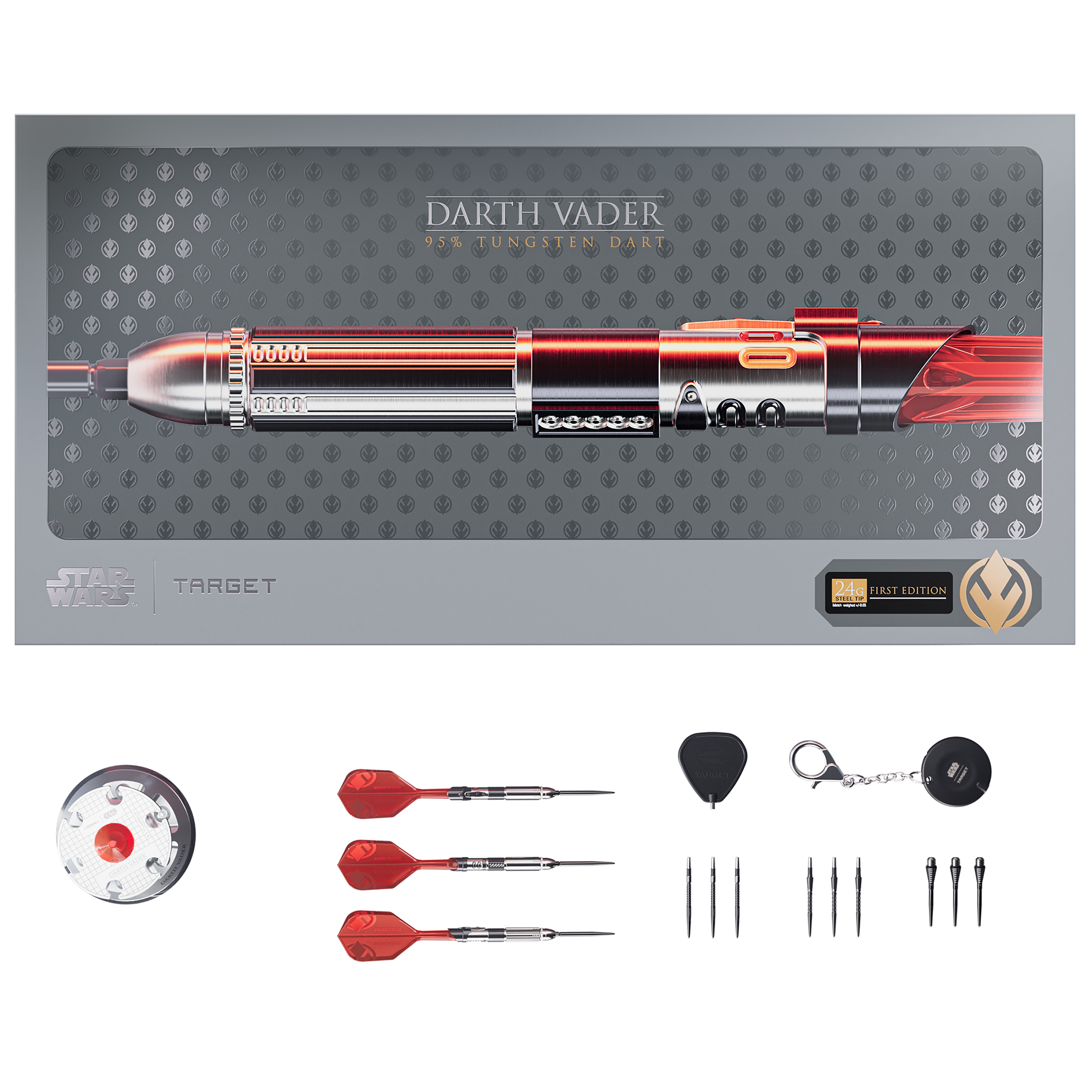 Star Wars Target Darth Vader "Sith Lord" Lightsaber First Edition 95% Tungsten Steel Tip Darts -24g