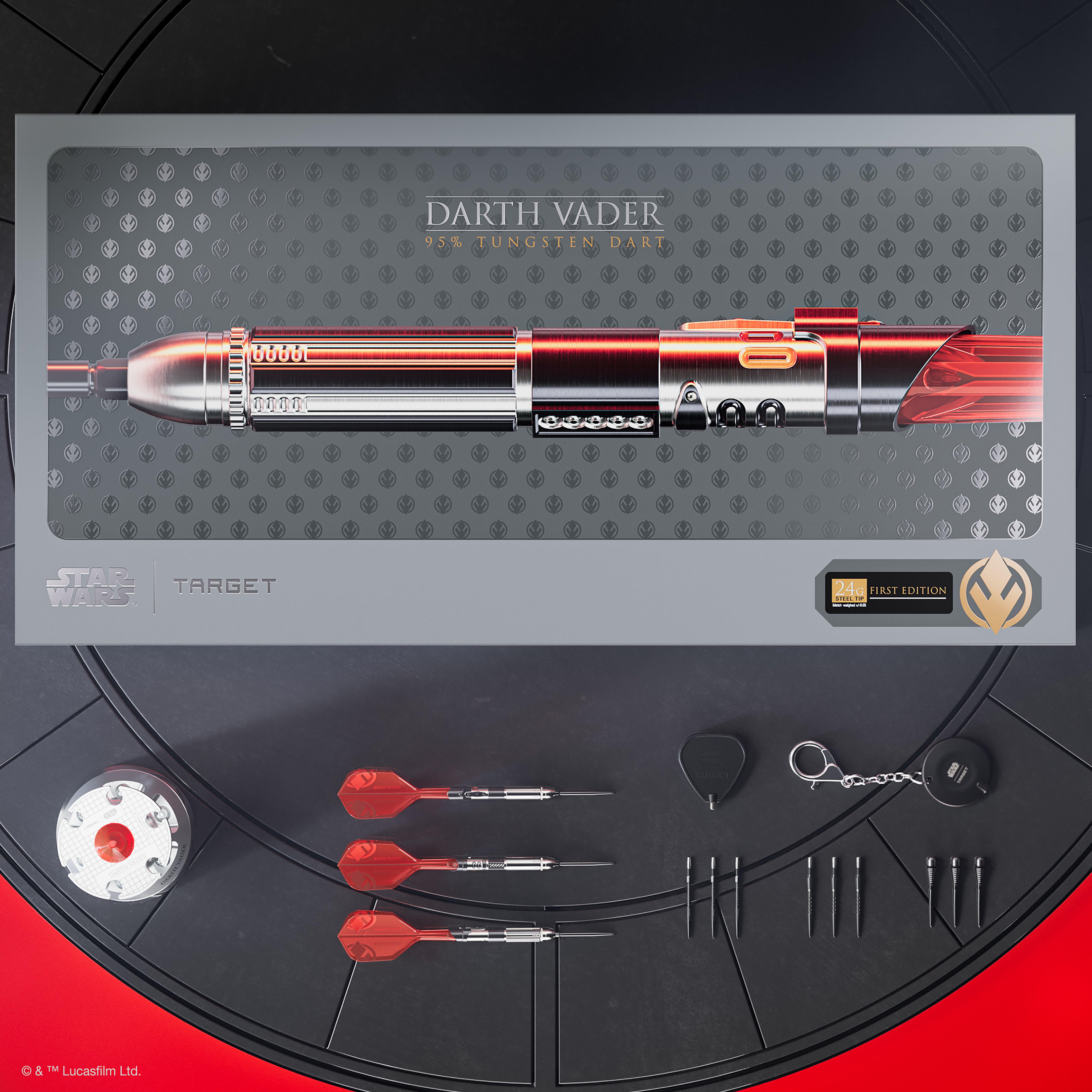 Star Wars Target Darth Vader "Sith Lord" Lightsaber First Edition 95% Tungsten Steel Tip Darts -24g