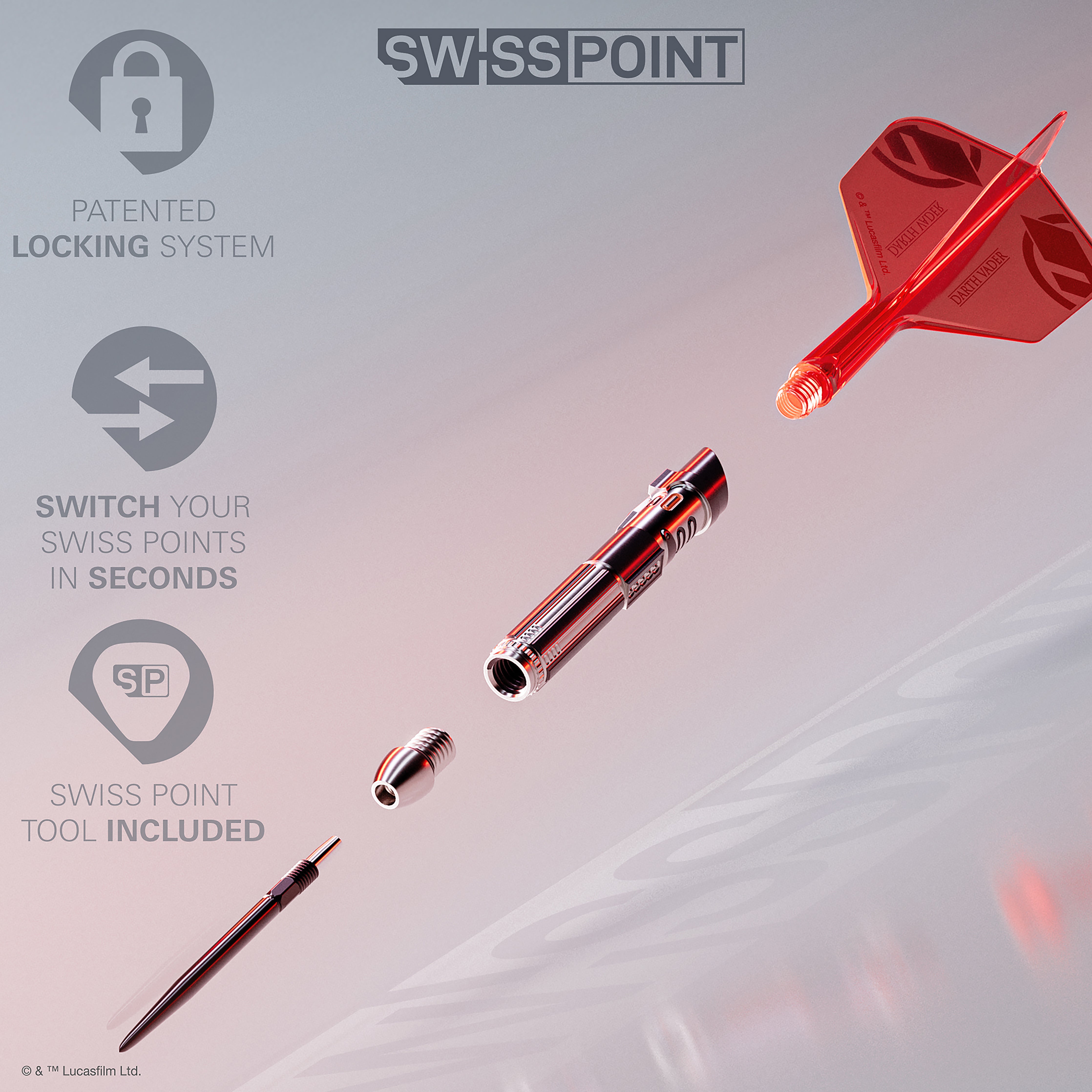 Star Wars Target Darth Vader "Sith Lord" Lightsaber First Edition 95% Tungsten Steel Tip Darts -24g