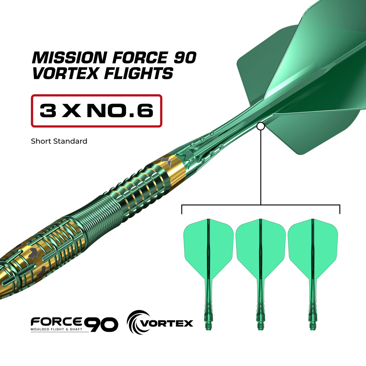 Mission Devon Petersen - R2.5 Rapid Points - 95% Tungsten Steel Tip Darts - 22g 24g