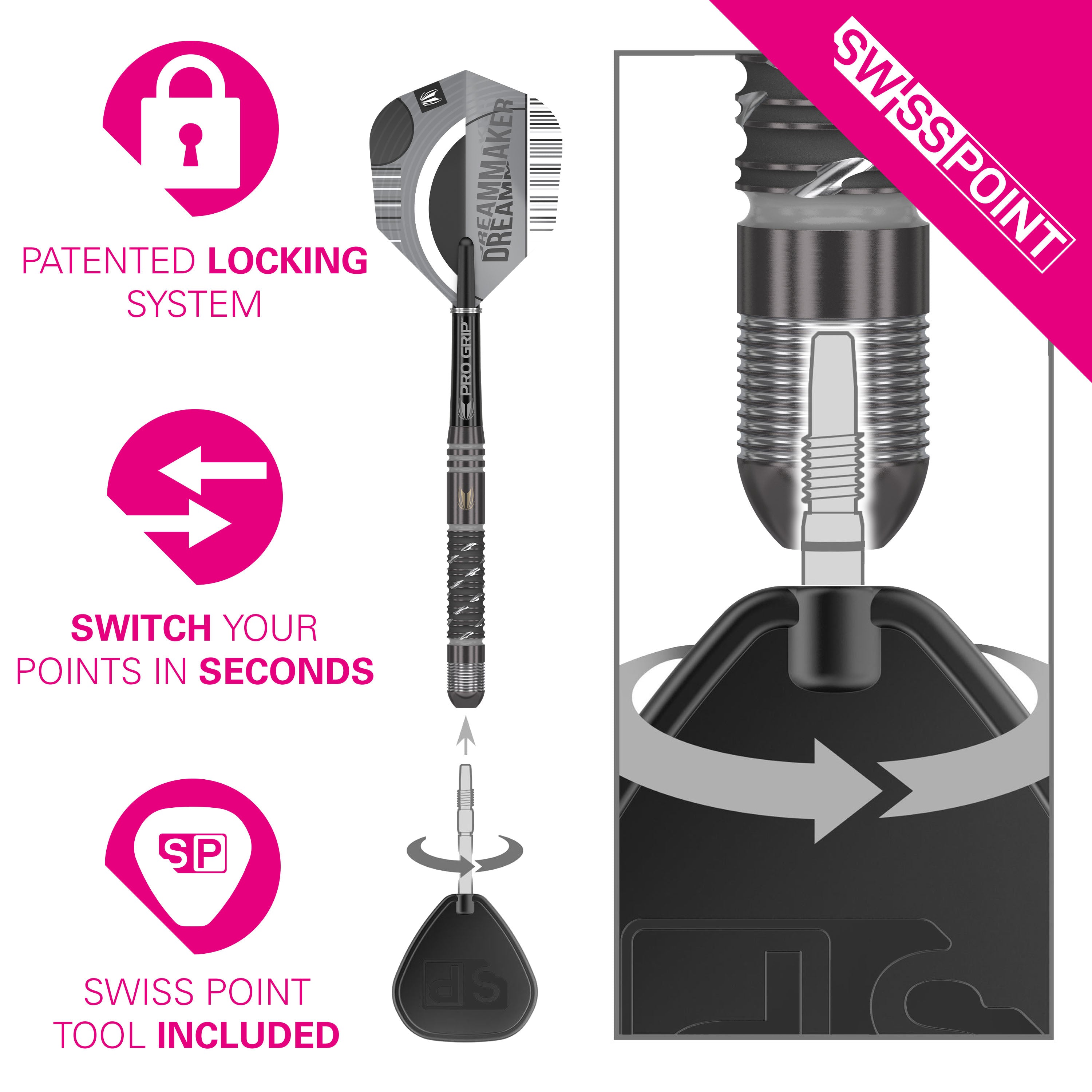 Target - Dimitri Van Den Bergh X Echo - 90% Tungsten Darts - Swiss - 2