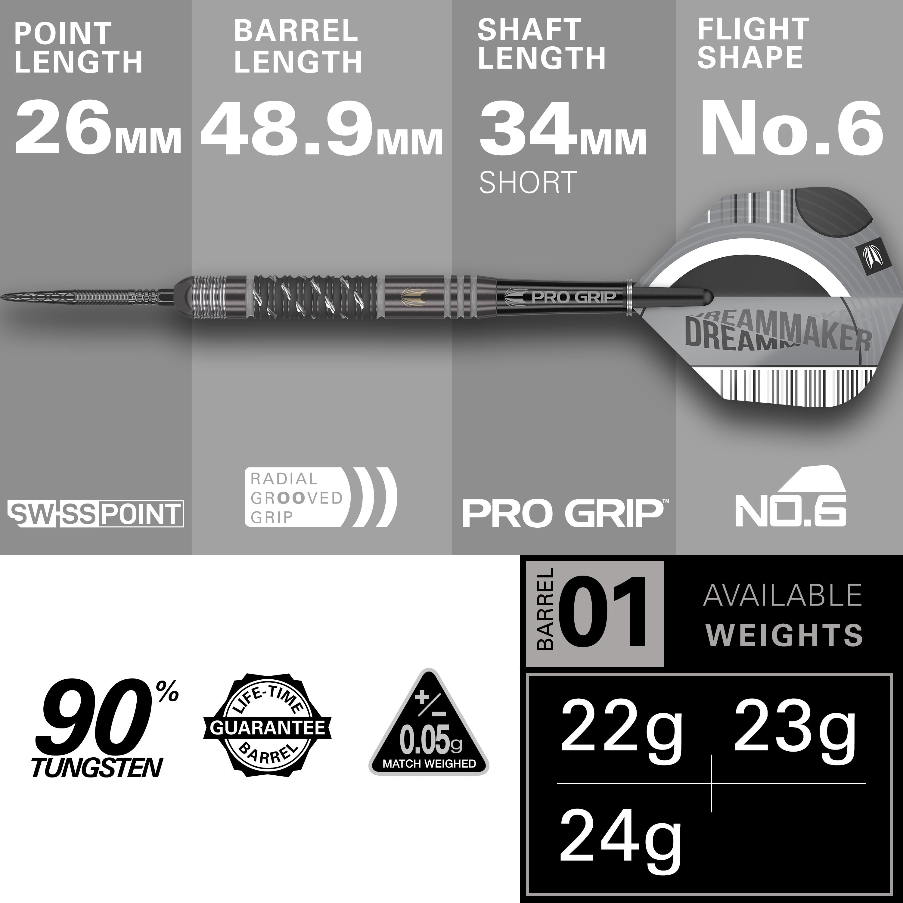 Target - Dimitri Van Den Bergh X Echo - 90% Tungsten Darts - Swiss - 2