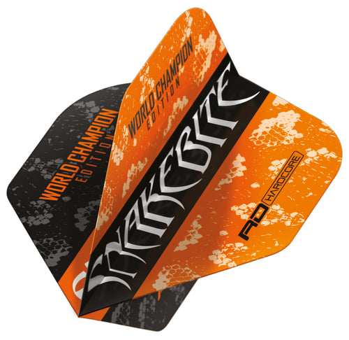 Red Dragon Peter Wright - Snakebite - Yin Yang - Orange & Black - Standard Dart Flights