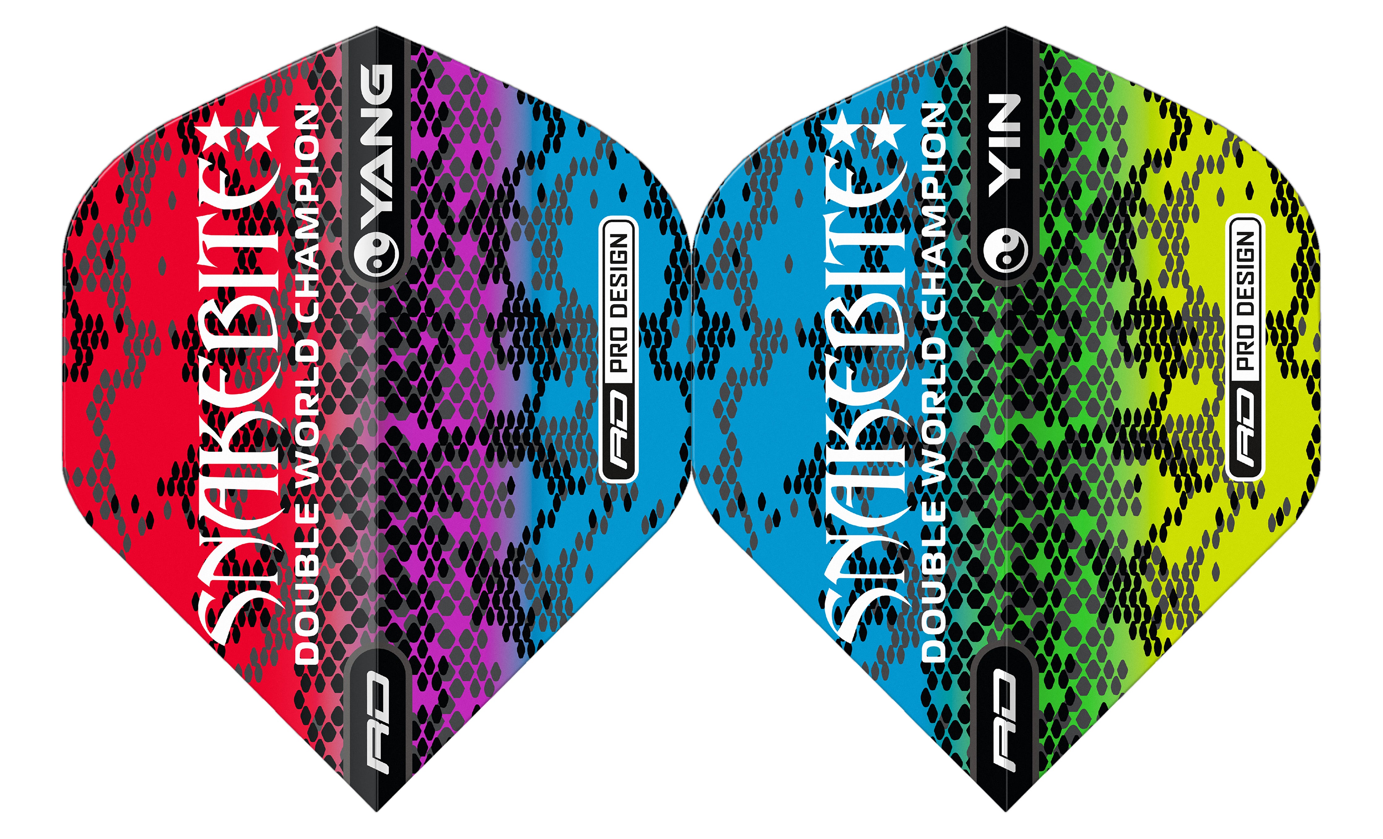 Red Dragon Peter Wright - Snakebite - Yin Yang - Yellow, Red & Blue - Standard Dart Flights