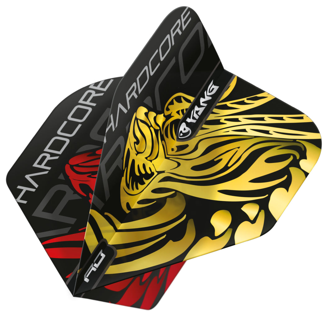 Red Dragon Jonny Clayton - The Ferret - Yin Yang - Gold & Red - Standard Dart Flights